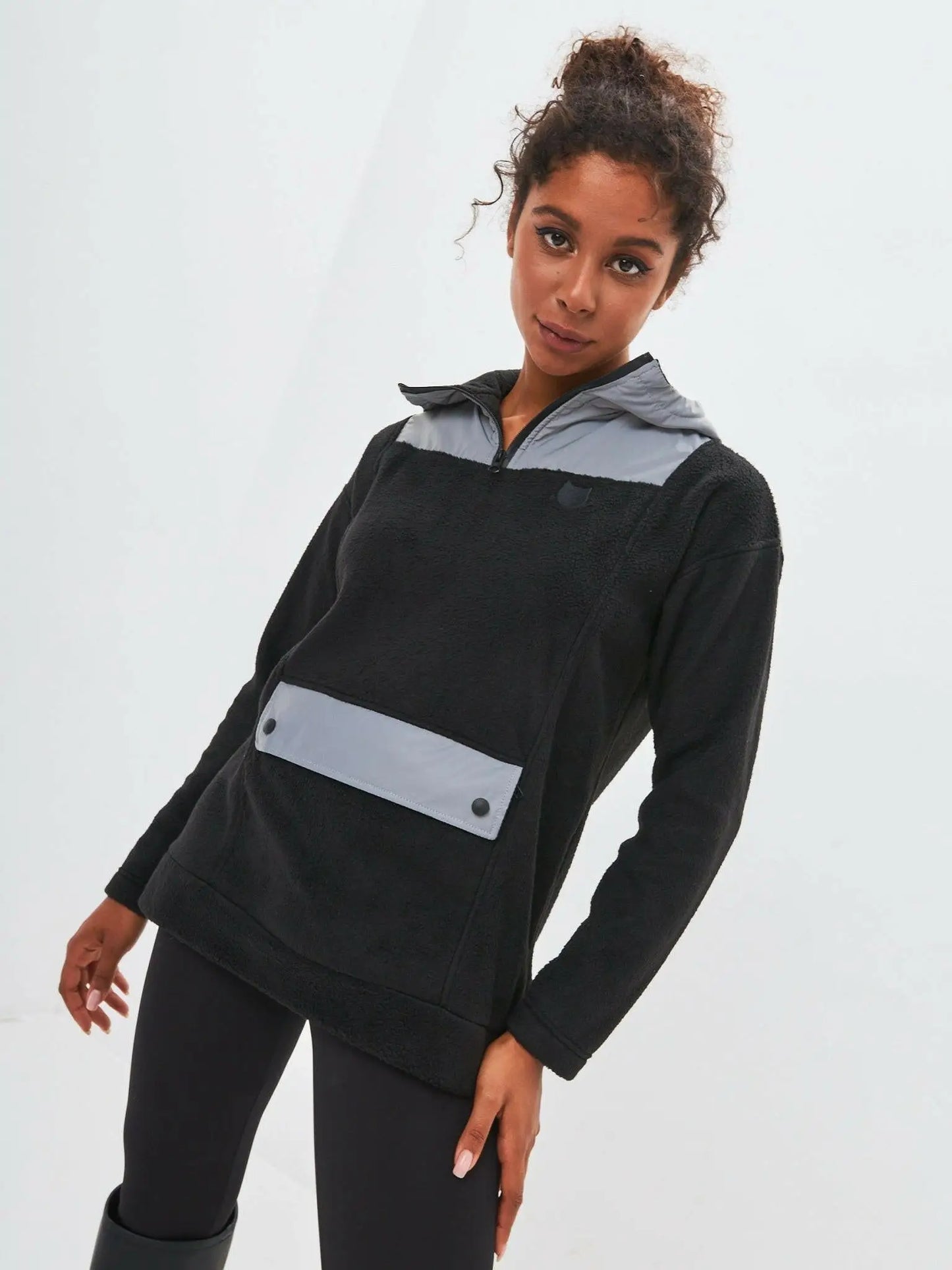 Black Fleece Hoodie Catrain | Fleece (recycled) For Cat Lovers | Cat