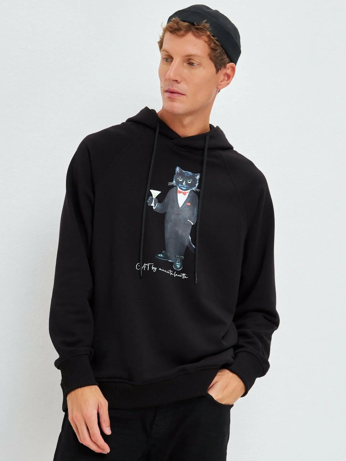 Black Hoodie Dandy Cat | Hoodie & sweatshirt For Cat Lovers | Cat e