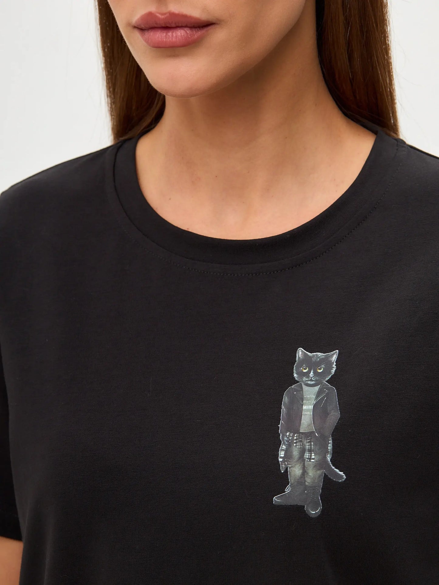 Black T-shirt Rocker Cat | T-shirt For Cat Lovers | Cat e Lolette