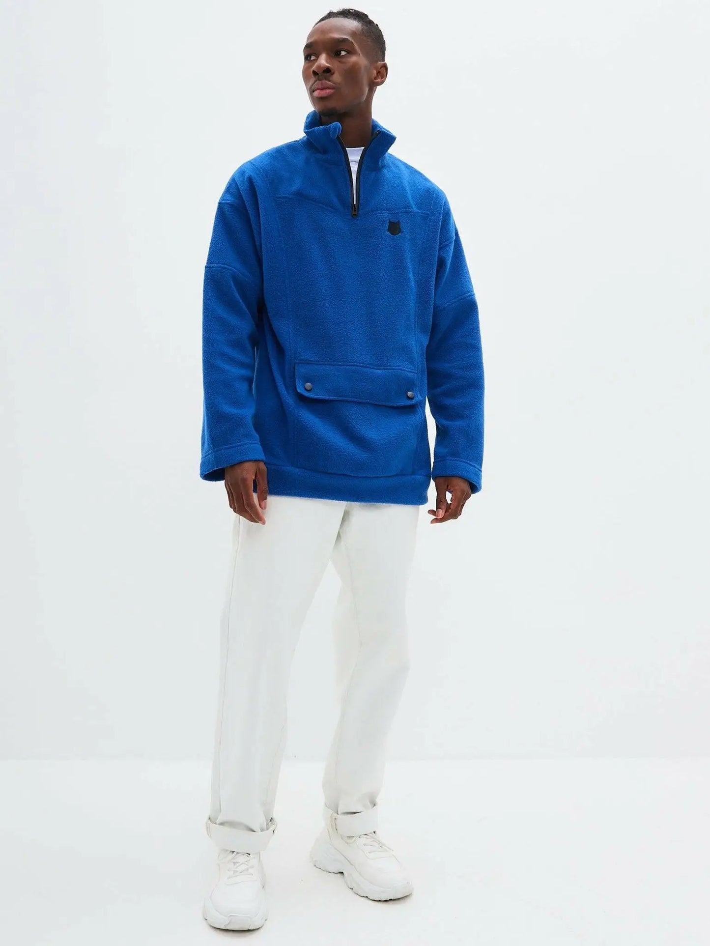 Blue Fleece Sweatshirt | Fleece (recycled) For Cat Lovers | Cat e