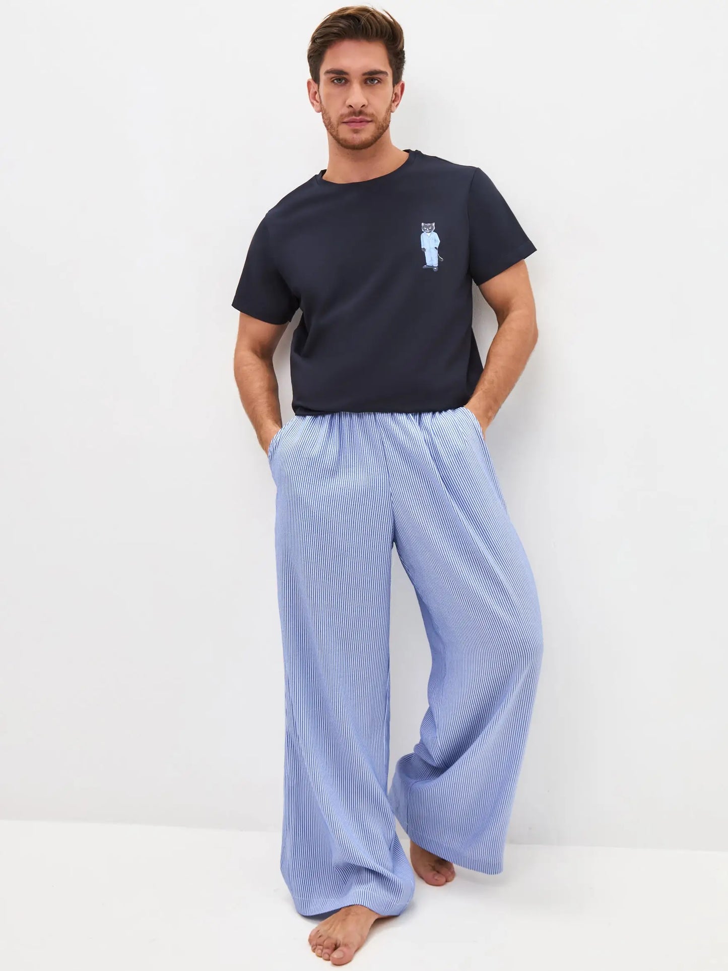Blue Pajamas Catsleepm | Loungewear For Cat Lovers | Cat e Lolette