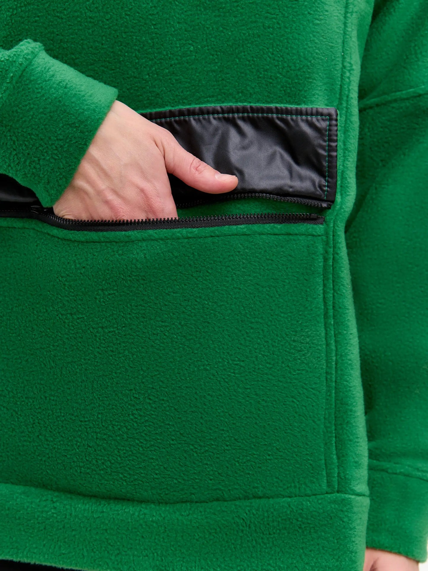 Green Fleece Sweatshirt | Fleece (recycled) For Cat Lovers | Cat e