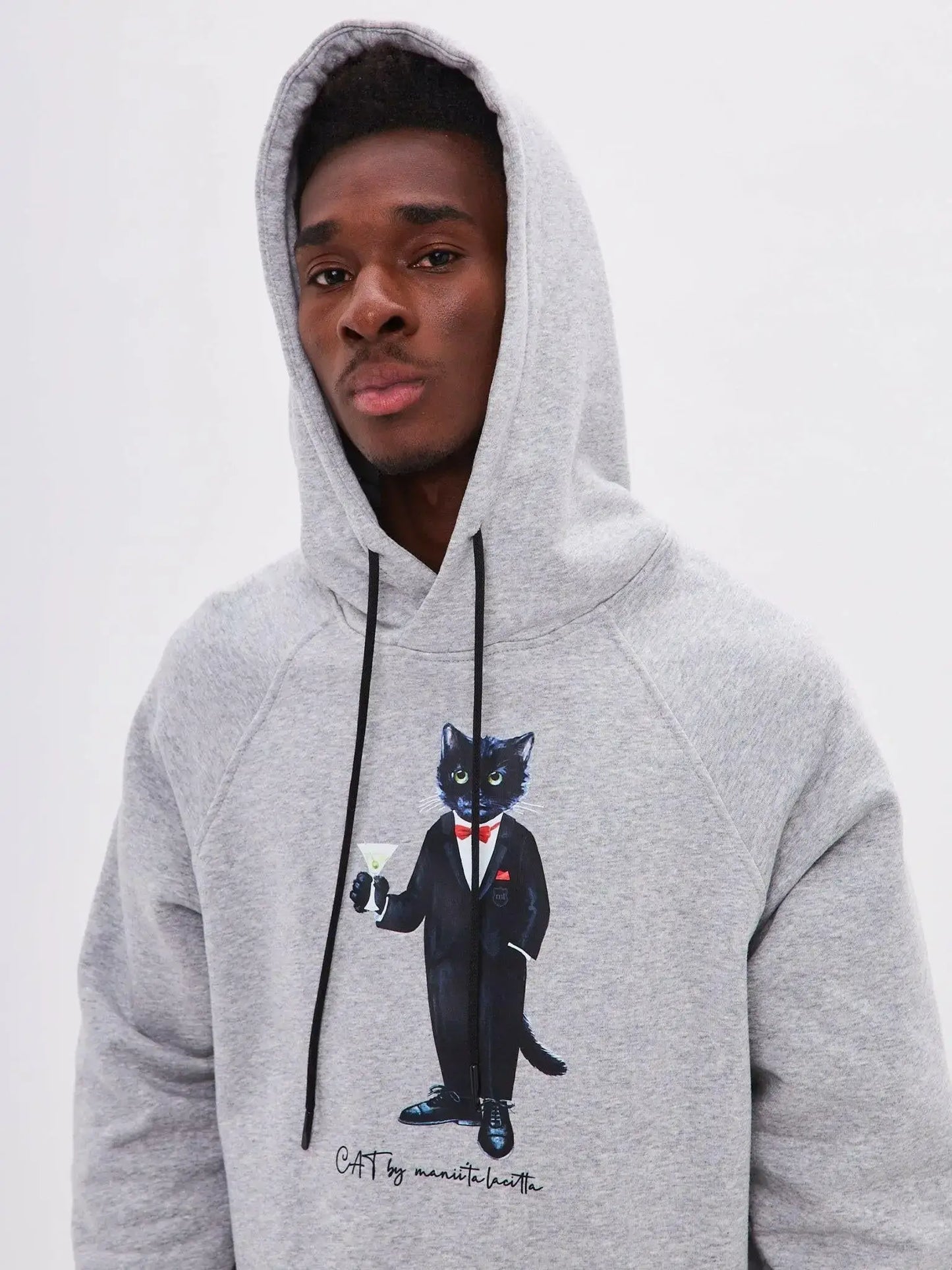 Grey Hoodie Dandy Cat | Hoodie & sweatshirt For Cat Lovers | Cat e