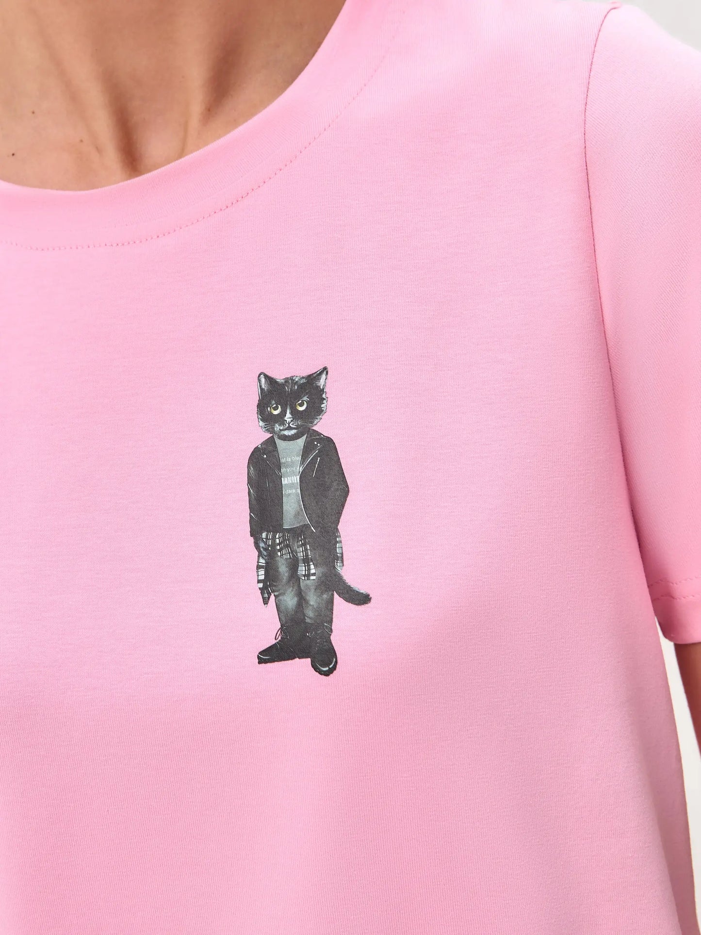Pink T-shirt Rocker Cat | T-shirt For Cat Lovers | Cat e Lolette