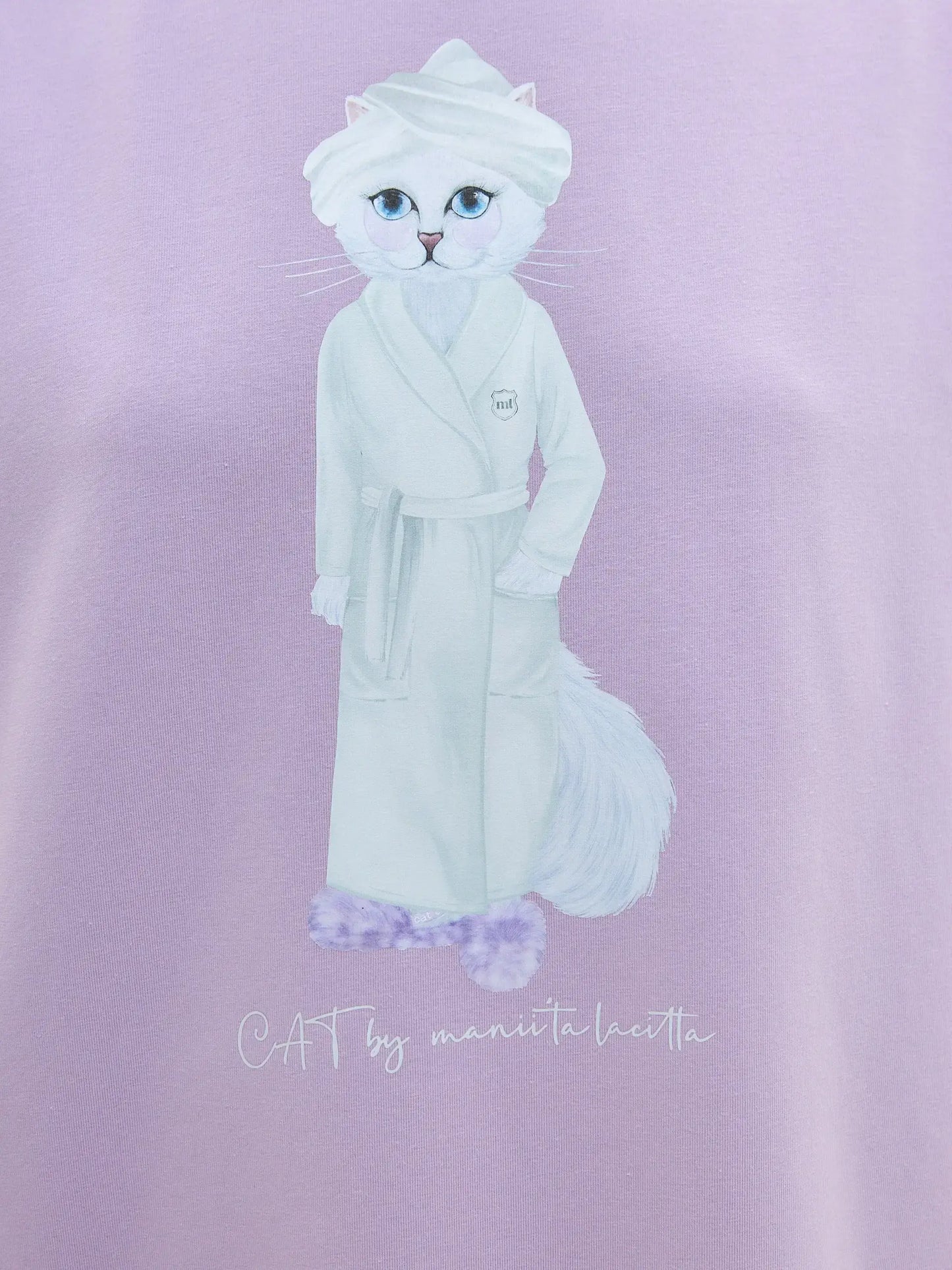 Purple Oversized T-shirt Spa Cat | Loungewear For Cat Lovers | Cat e