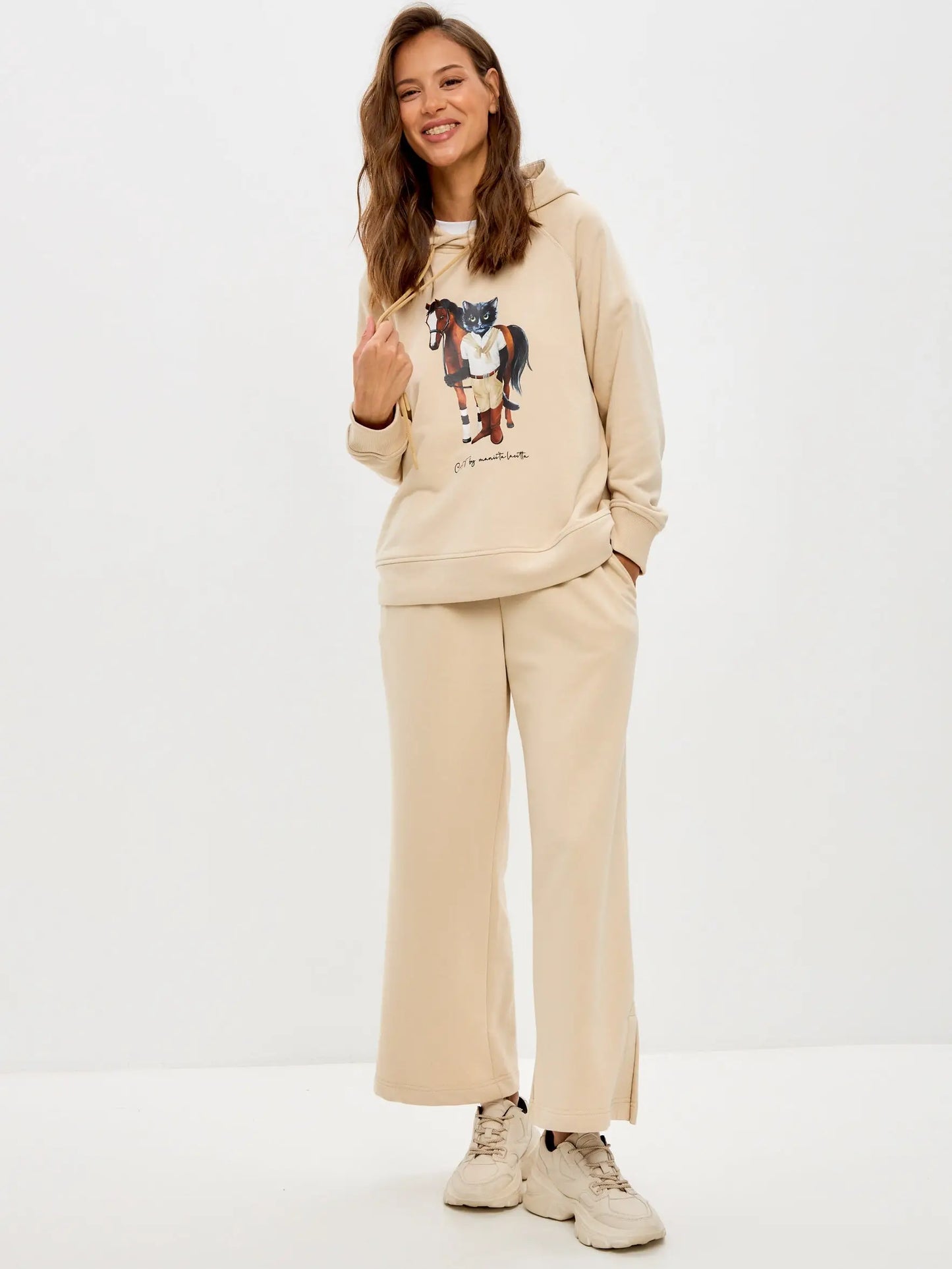 Beige Women’s Culottes | Bottom For Cat Lovers | Cat e Lolette