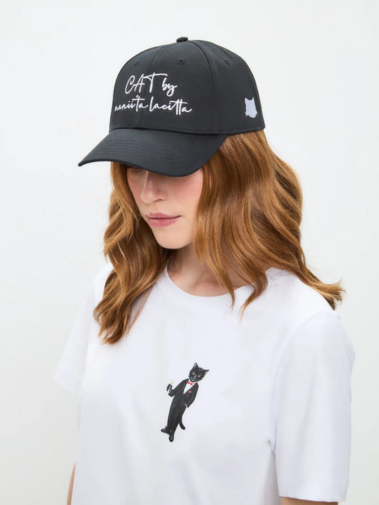 Black Cap with Logo Cat | For Cat Lovers | Cat e Lolette