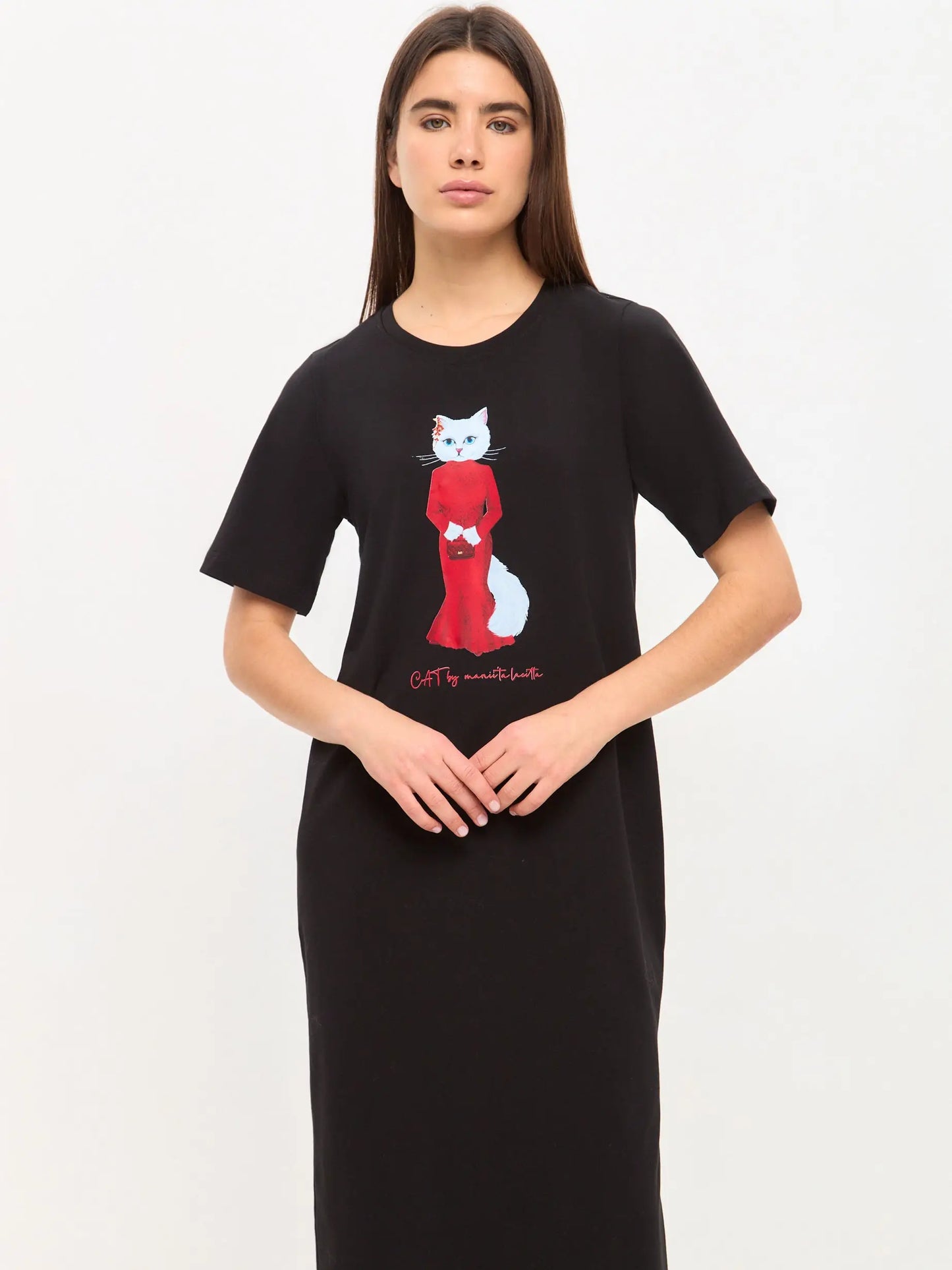 Black Dress Cat in Red | Dress For Cat Lovers | Cat e Lolette