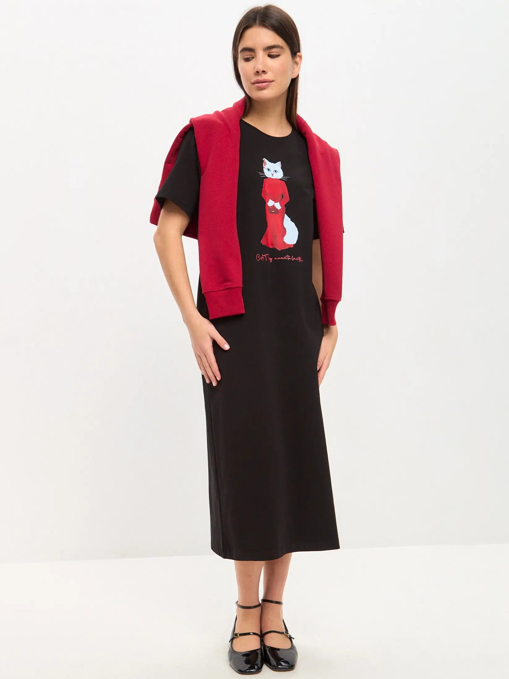 Black Dress Cat in Red | Dress For Cat Lovers | Cat e Lolette