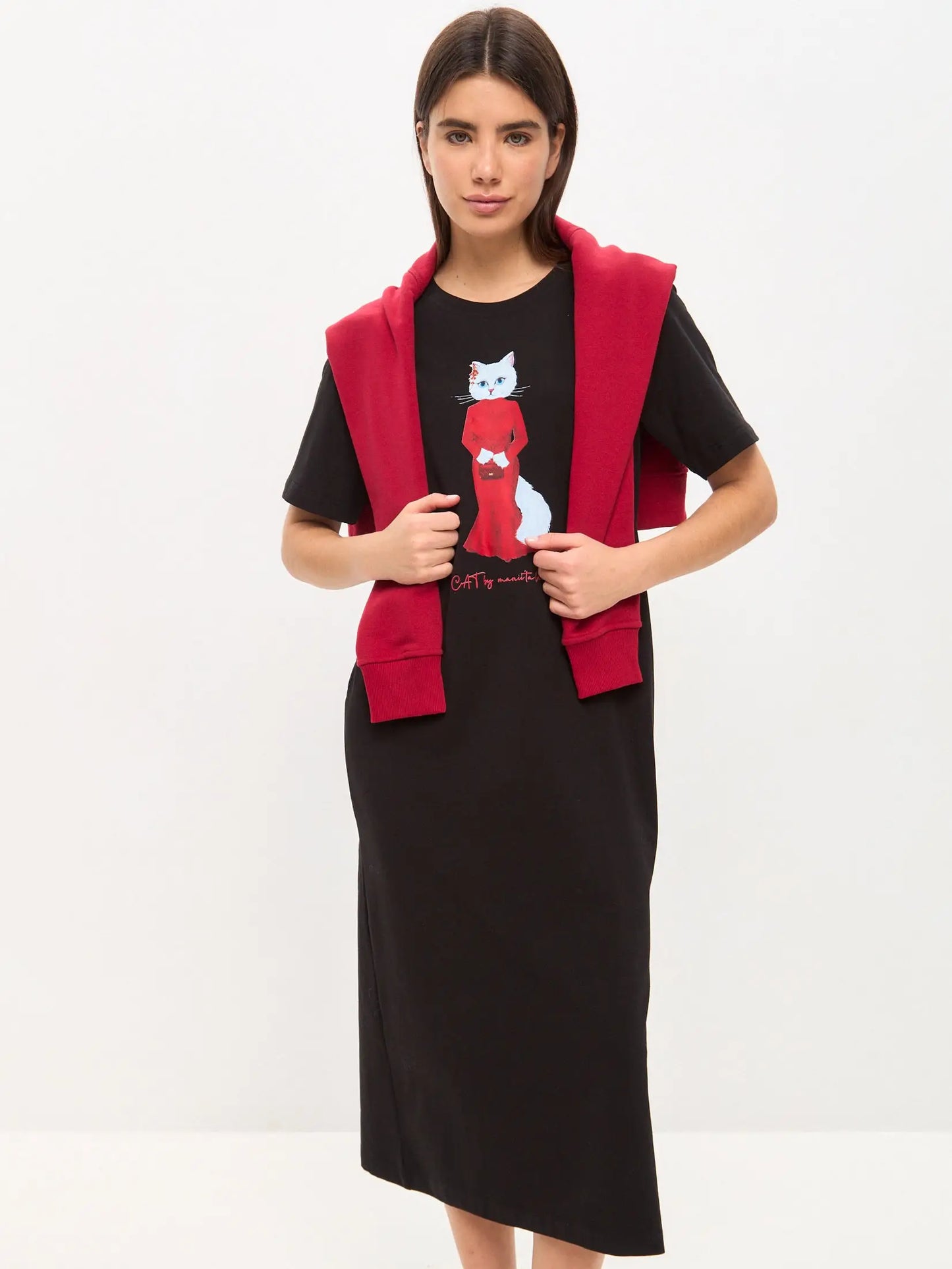 Black Dress Cat in Red | Dress For Cat Lovers | Cat e Lolette