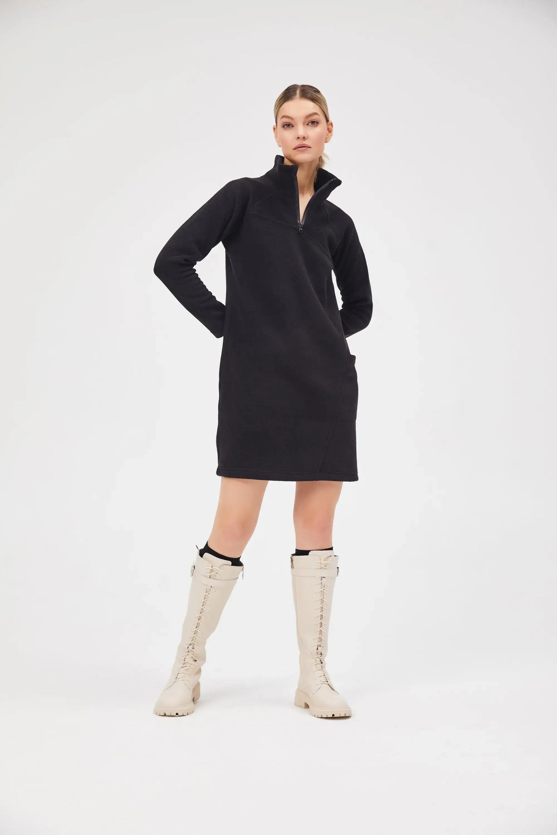 Black Fleece Dress | Fleece (recycled) For Cat Lovers | Cat e Lolette