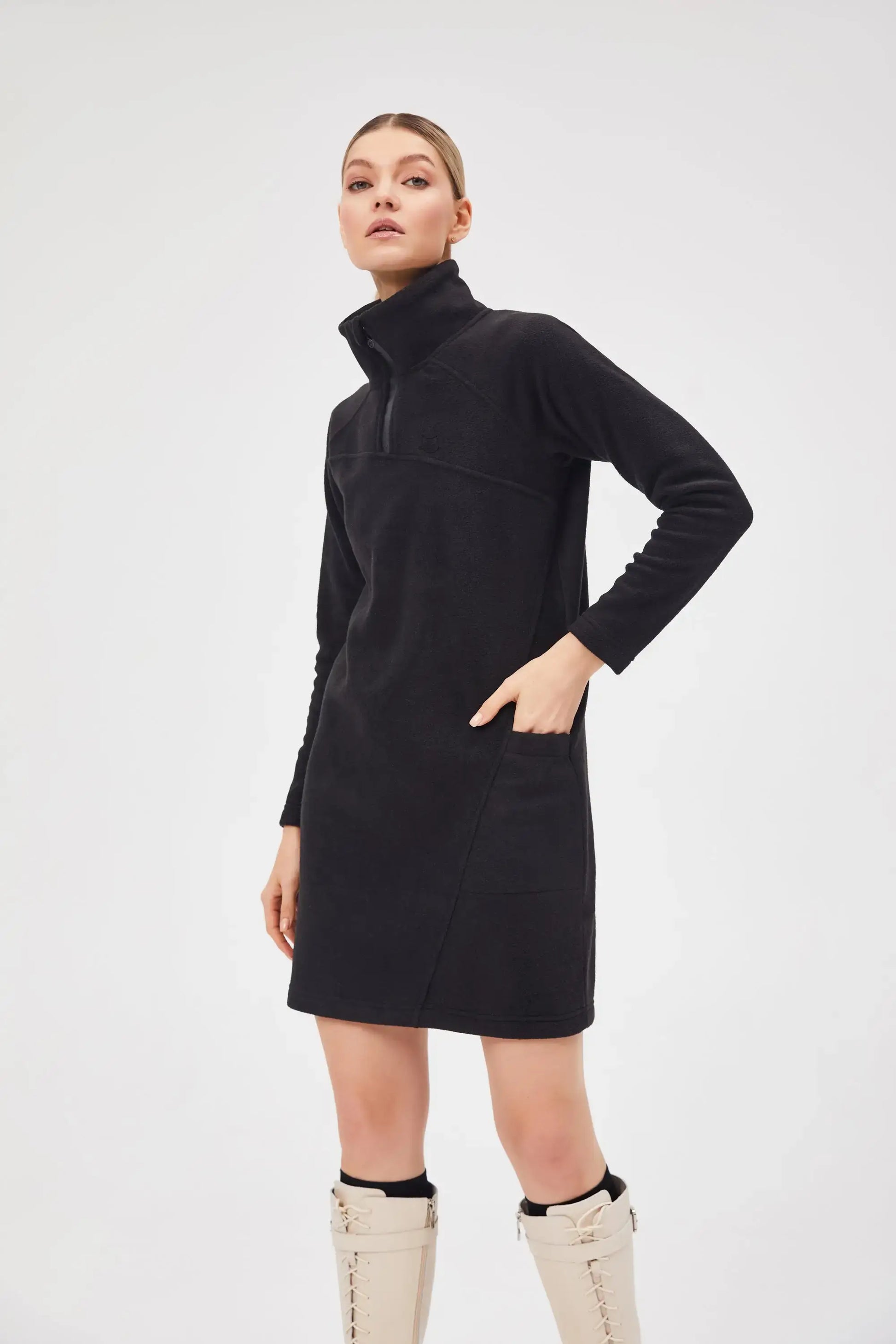 Black Fleece Dress | Fleece (recycled) For Cat Lovers | Cat e Lolette