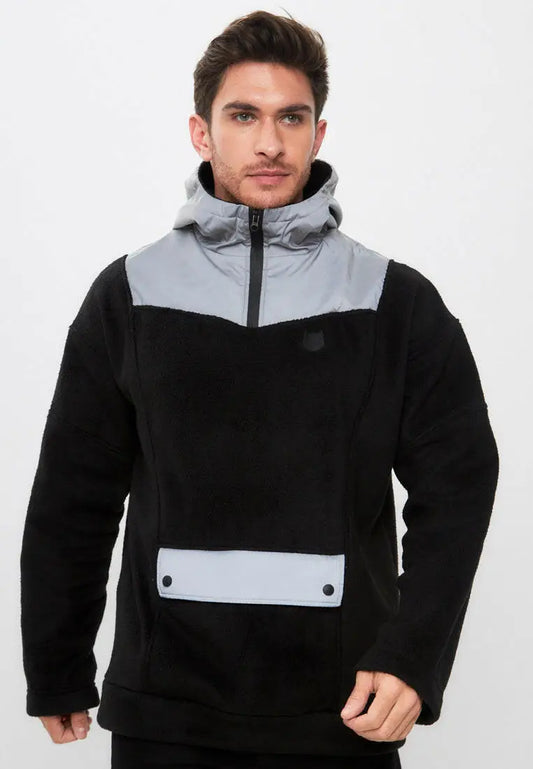Black Fleece Hoodie Catrainm | Fleece (recycled) For Cat Lovers | Cat