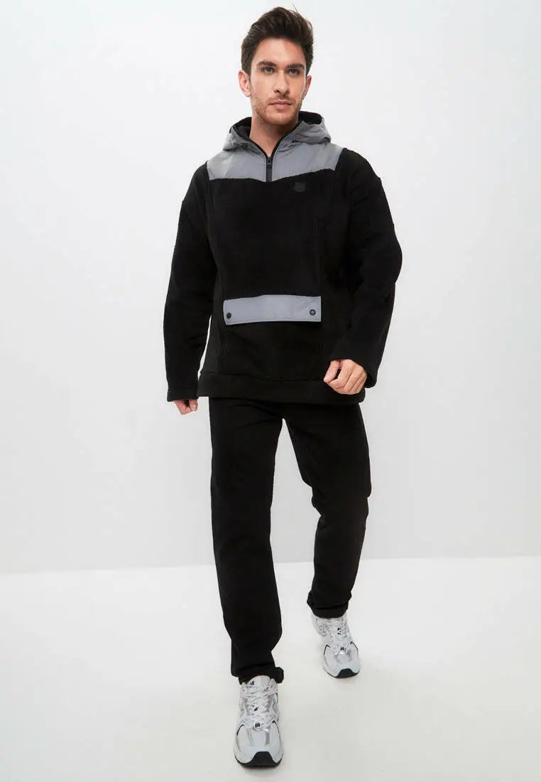 Black Fleece Hoodie Catrainm | Fleece (recycled) For Cat Lovers | Cat