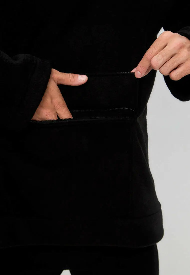 Black Fleece Hoodie Catrainm | Fleece (recycled) For Cat Lovers | Cat