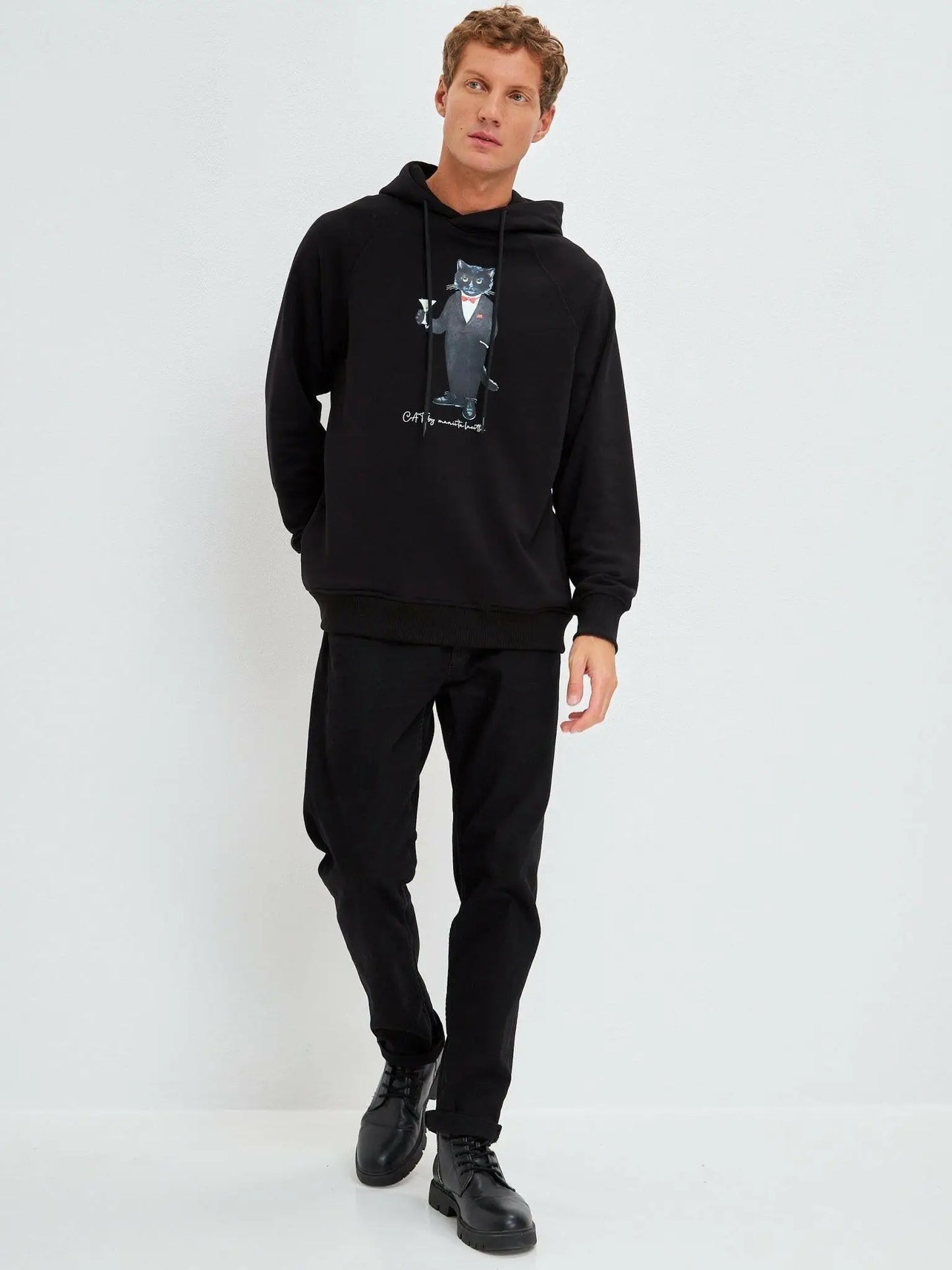 Black Hoodie Dandy Cat | Hoodie & sweatshirt For Cat Lovers | Cat e