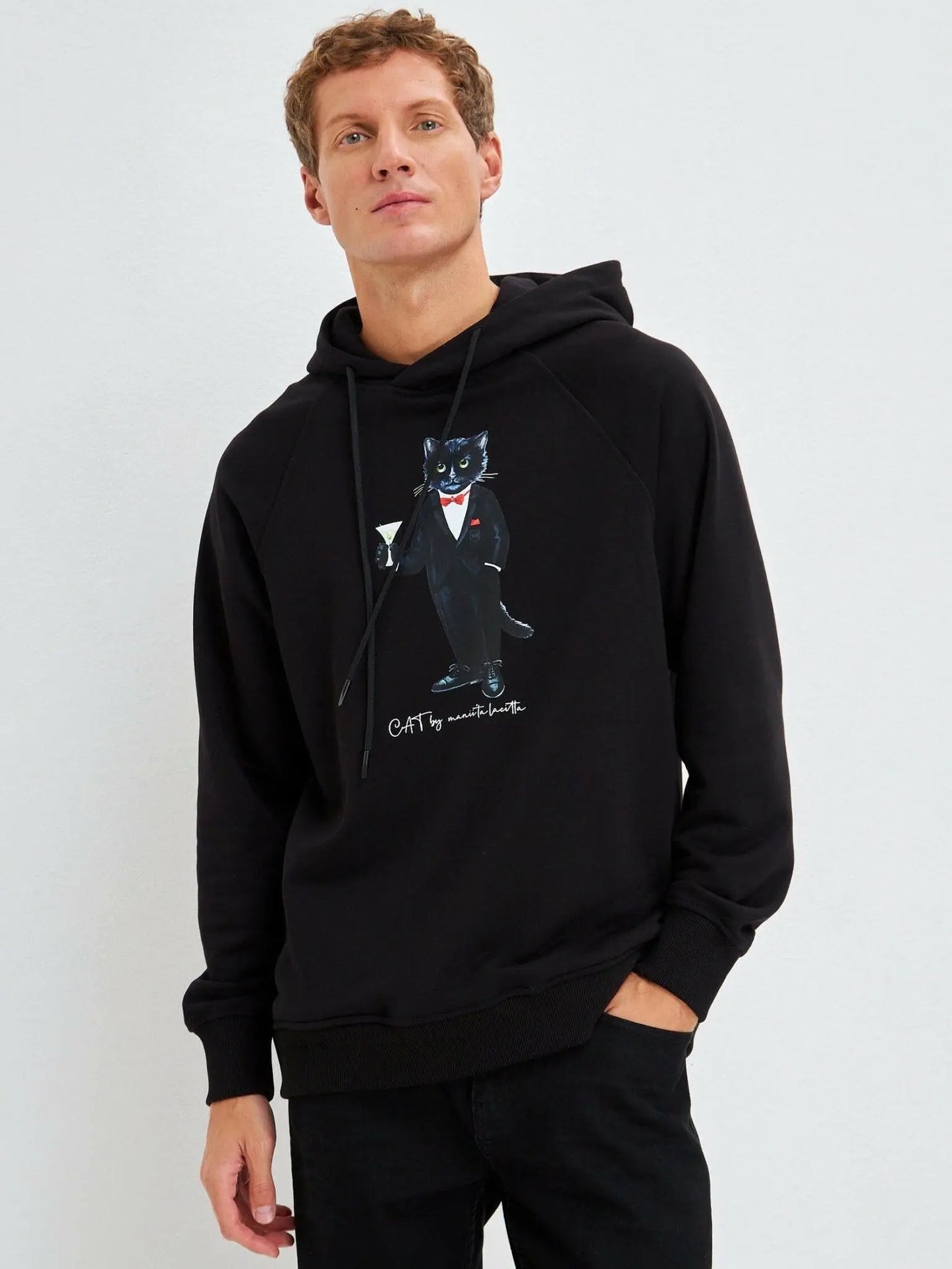Black Hoodie Dandy Cat | Hoodie & sweatshirt For Cat Lovers | Cat e