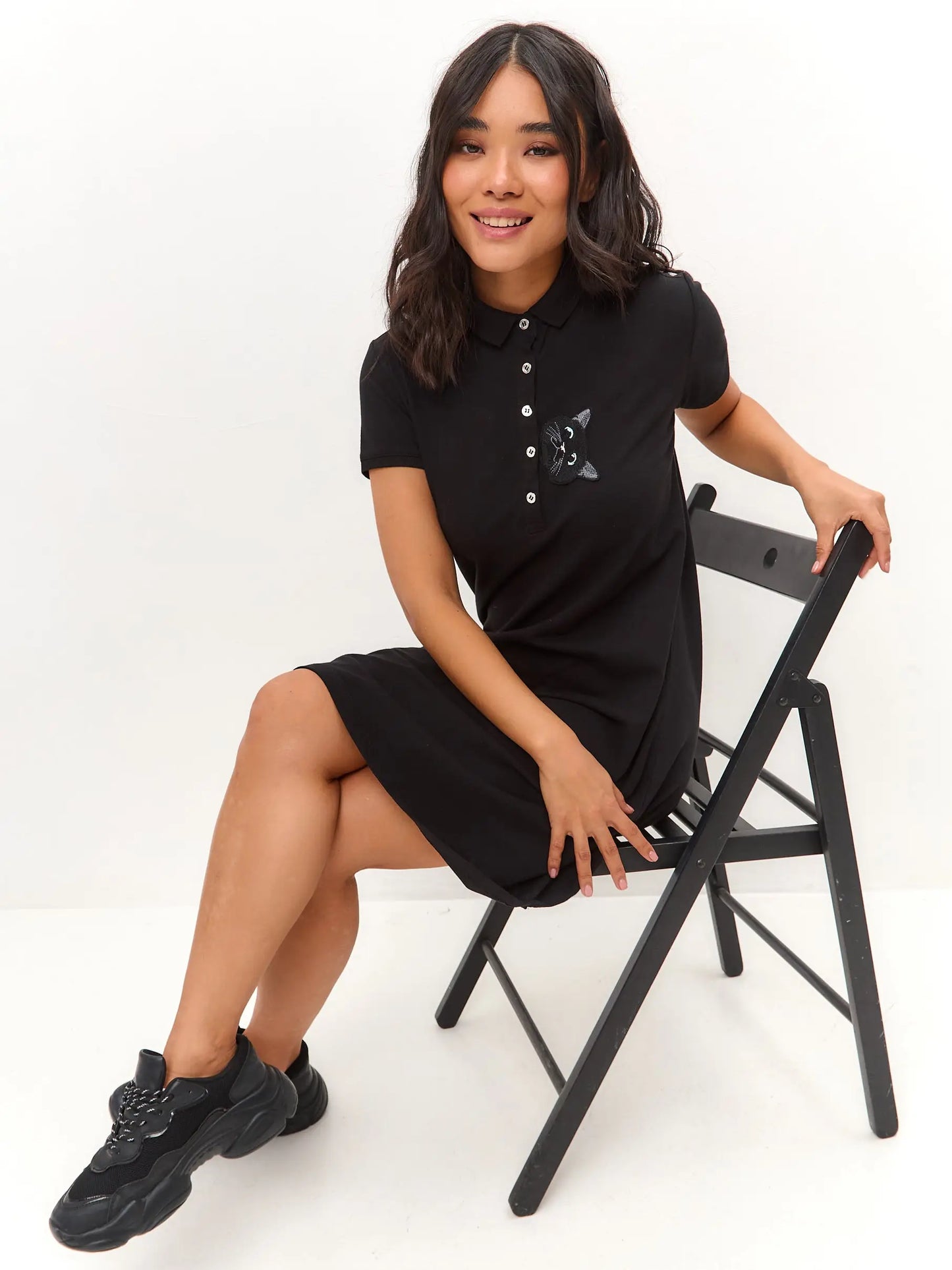 Black Polo Dress Cat | Polo t-shirt & dress For Cat Lovers | Cat e