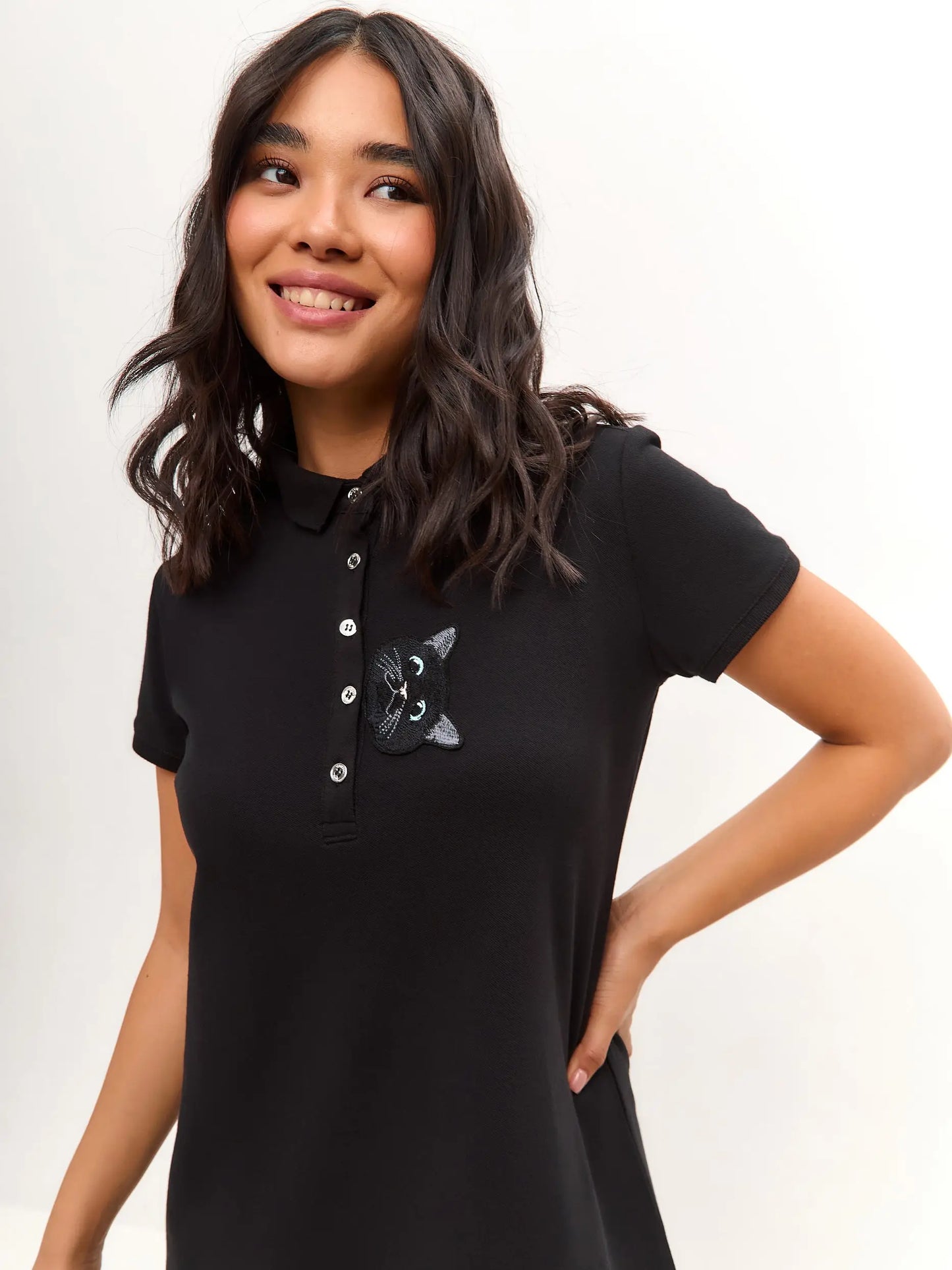 Black Polo Dress Cat | Polo t-shirt & dress For Cat Lovers | Cat e