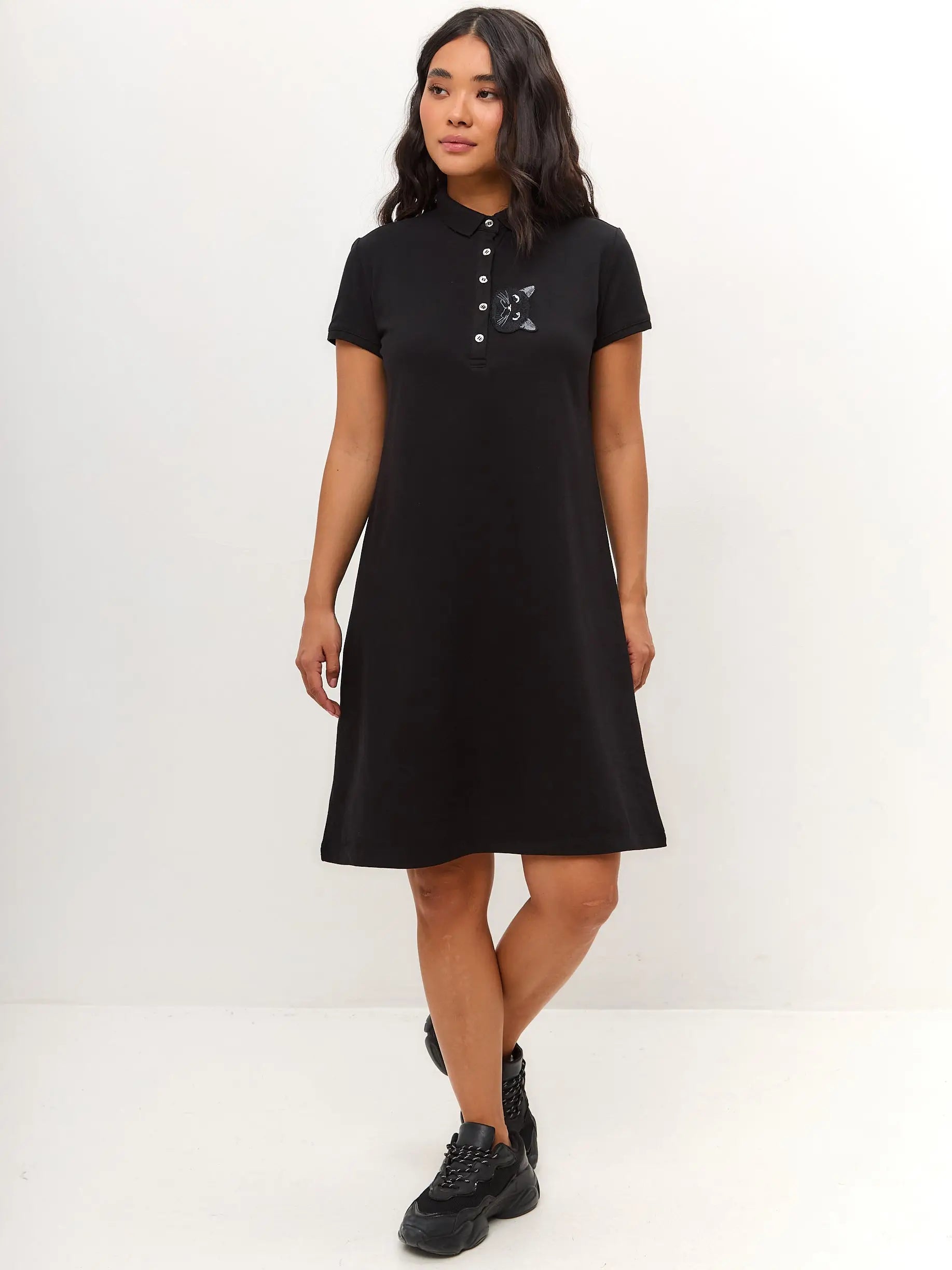 Black Polo Dress Cat | Polo t-shirt & dress For Cat Lovers | Cat e