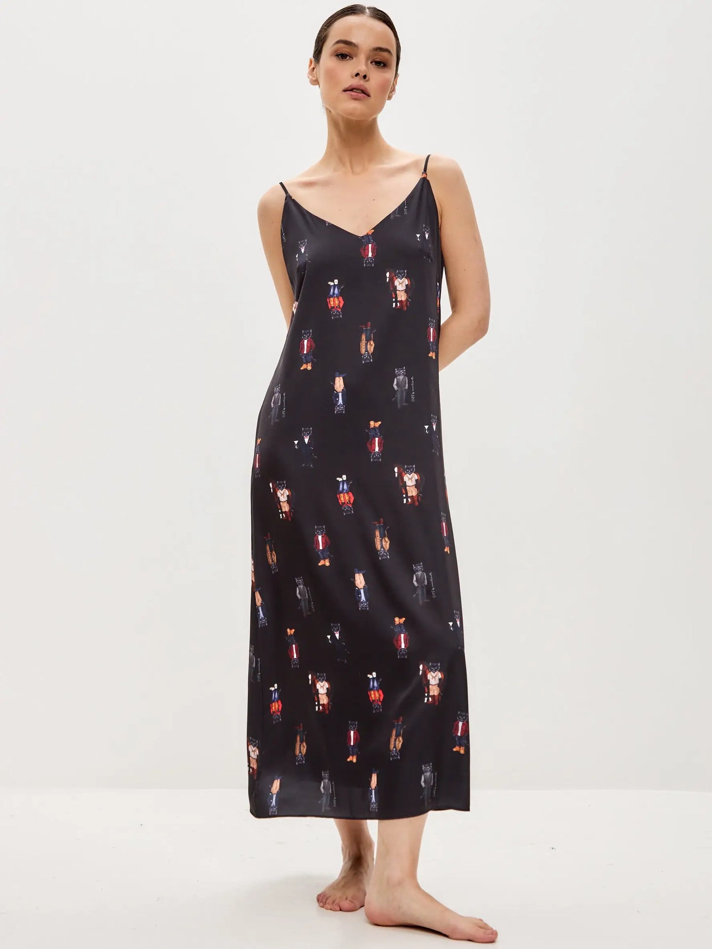 Black Silk Loungewear | Loungewear For Cat Lovers | Cat e Lolette