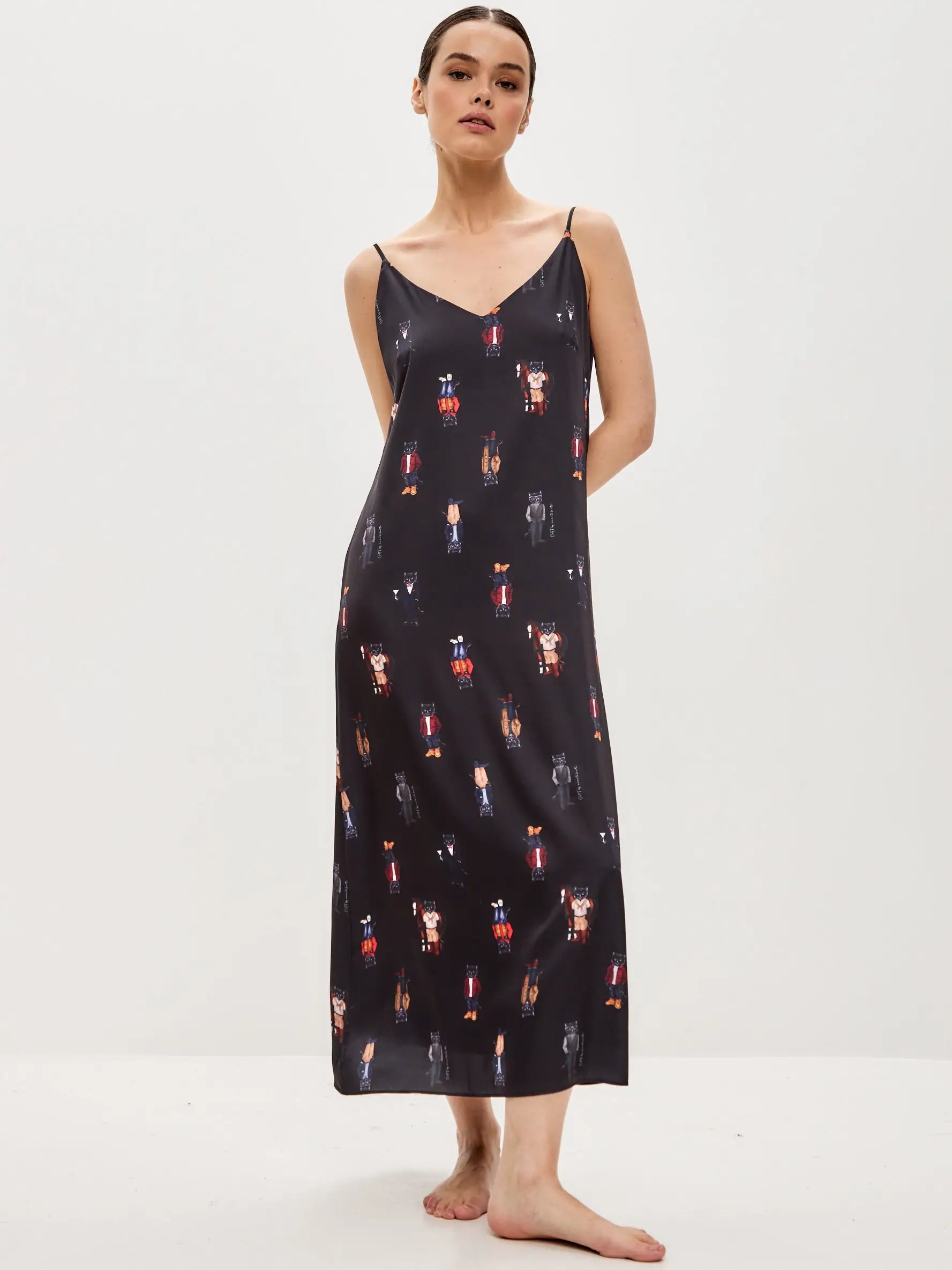 Black Silk Loungewear | Loungewear For Cat Lovers | Cat e Lolette