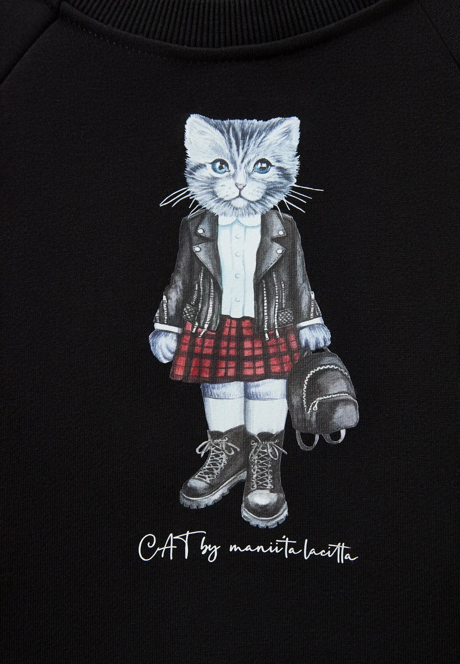 Black Sweatshirt Rocker Kitty | Hoodie & sweatshirt For Cat Lovers