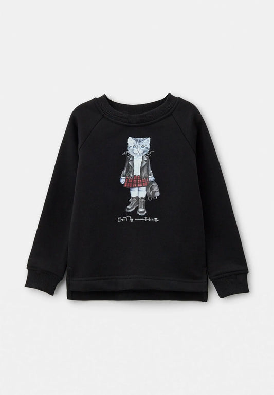 Black Sweatshirt Rocker Kitty | Hoodie & sweatshirt For Cat Lovers