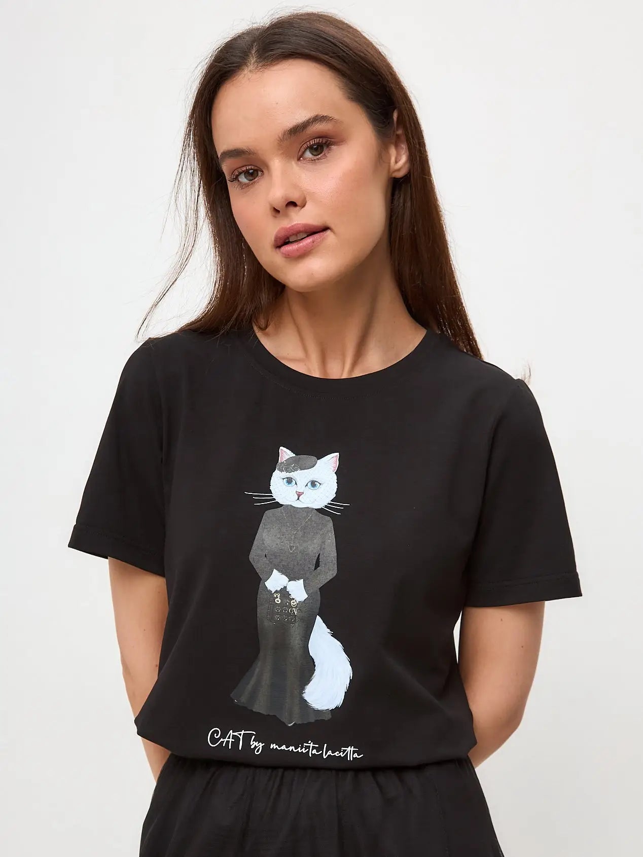 Black T-shirt Cat Drama Queen | T-shirt For Cat Lovers | Cat e Lolette