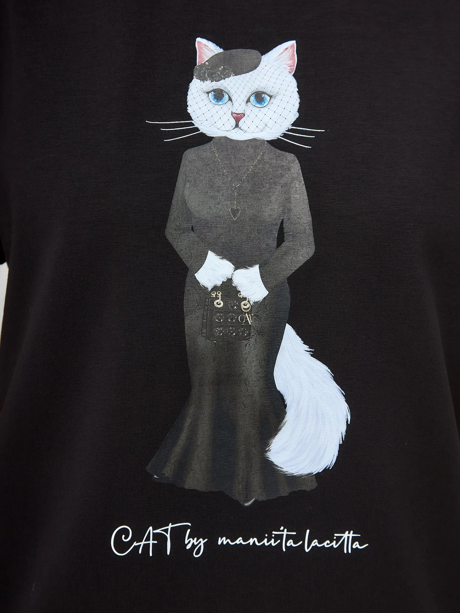 Black T-shirt Cat Drama Queen | T-shirt For Cat Lovers | Cat e Lolette