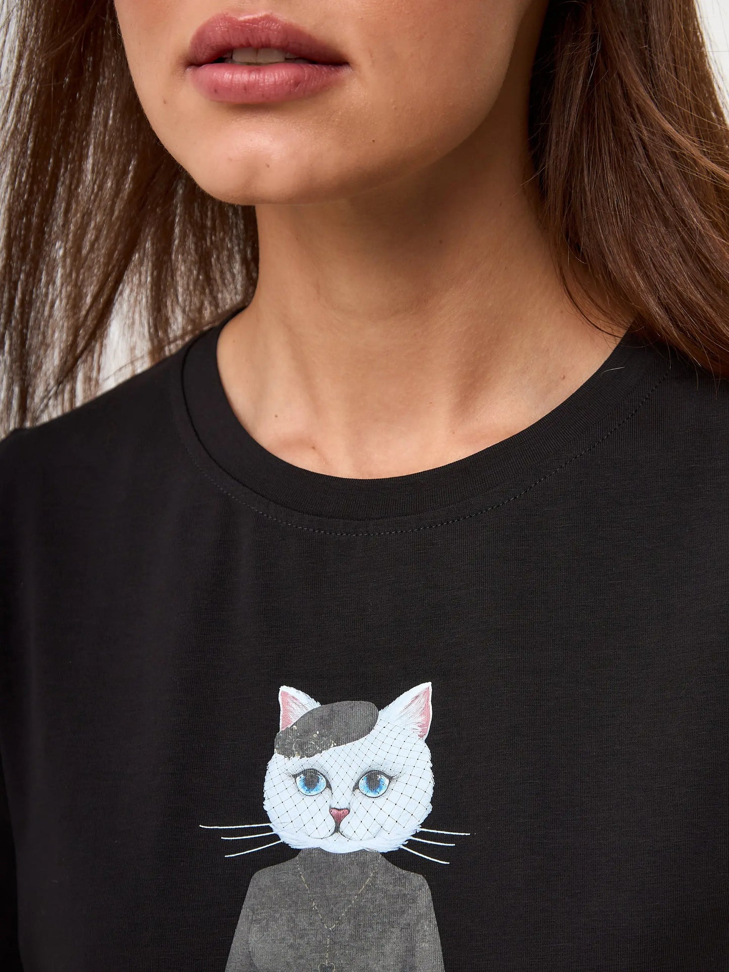 Black T-shirt Cat Drama Queen | T-shirt For Cat Lovers | Cat e Lolette