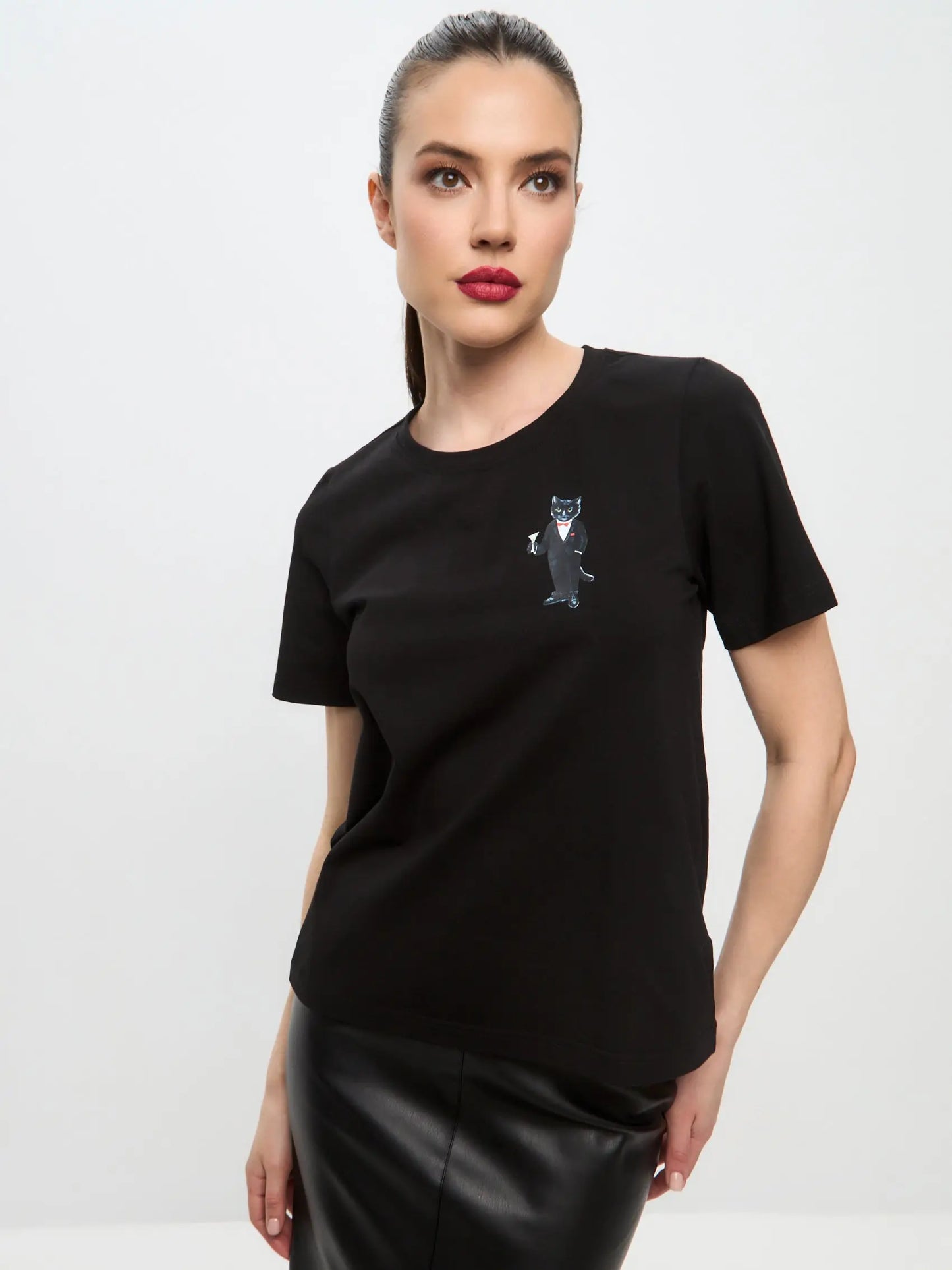 Black T-shirt Dandy Cat | T-shirt For Cat Lovers | Cat e Lolette