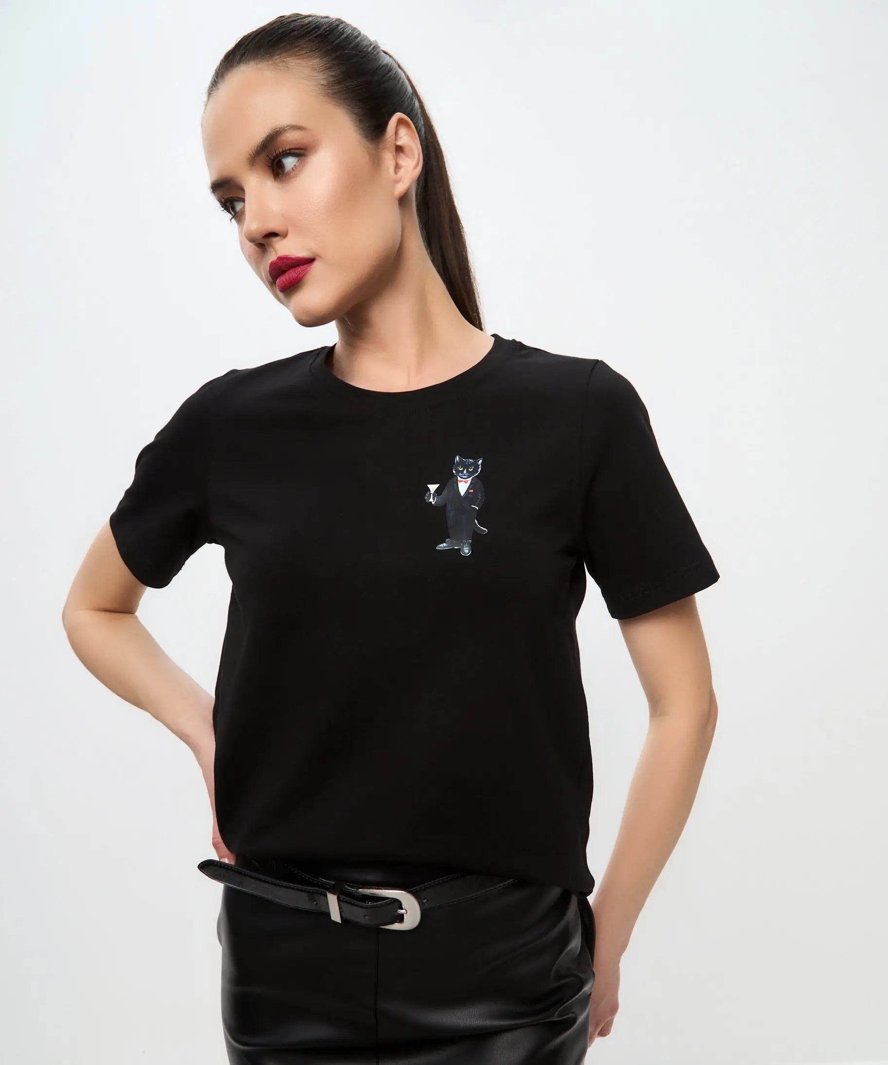 Black T-shirt Dandy Cat | T-shirt For Cat Lovers | Cat e Lolette