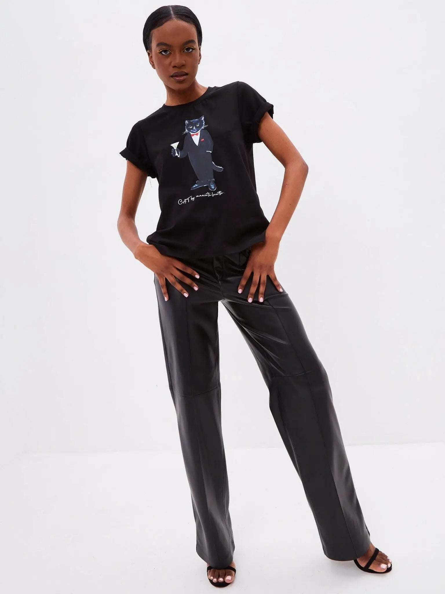 Black T-shirt Dandy Cat | T-shirt For Cat Lovers | Cat e Lolette