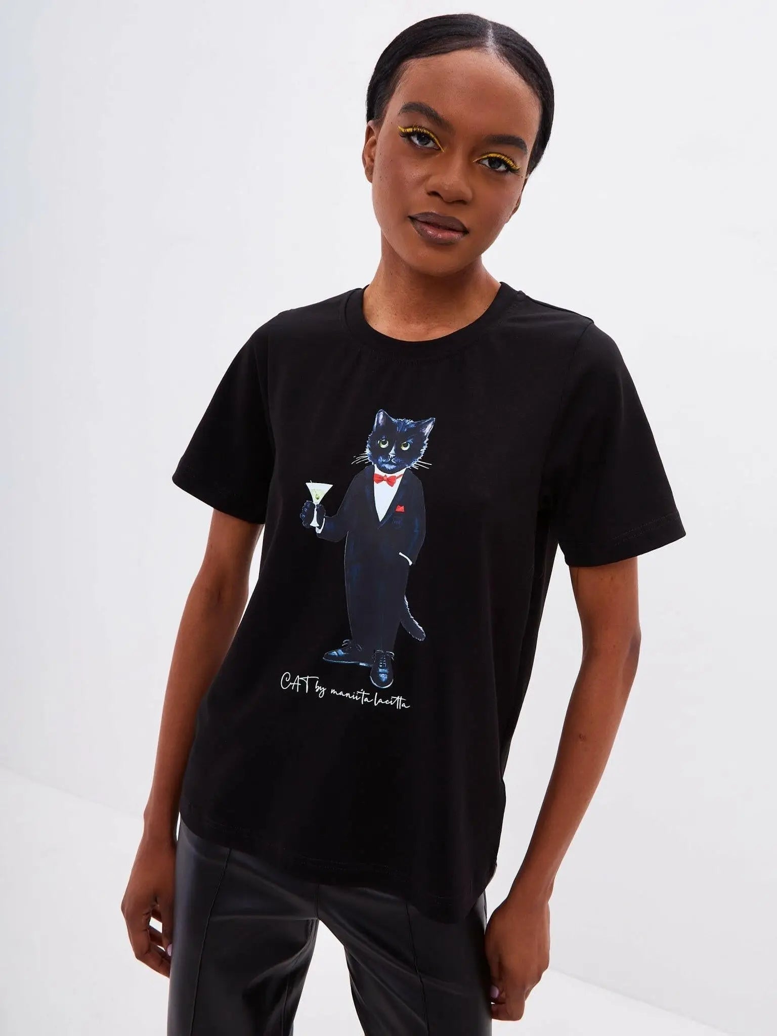 Black T-shirt Dandy Cat | T-shirt For Cat Lovers | Cat e Lolette