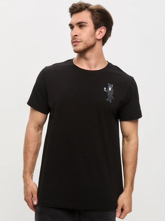 Black T-shirt Dandy Cat | T-shirt For Cat Lovers | Cat e Lolette