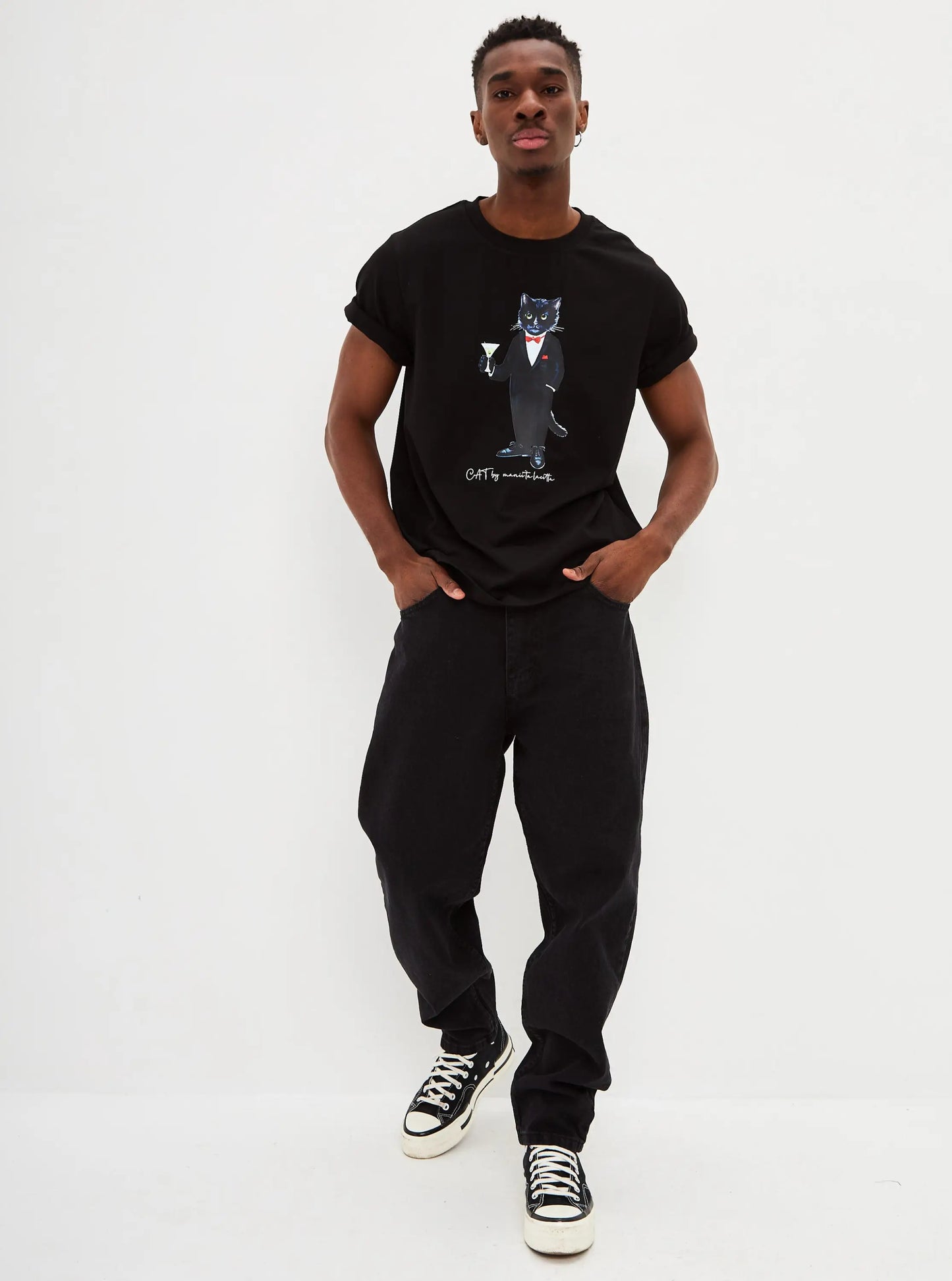 Black T-shirt Dandy Cat | T-shirt For Cat Lovers | Cat e Lolette