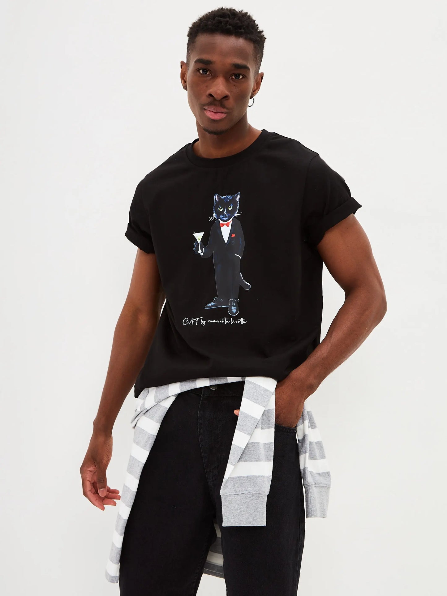 Black T-shirt Dandy Cat | T-shirt For Cat Lovers | Cat e Lolette