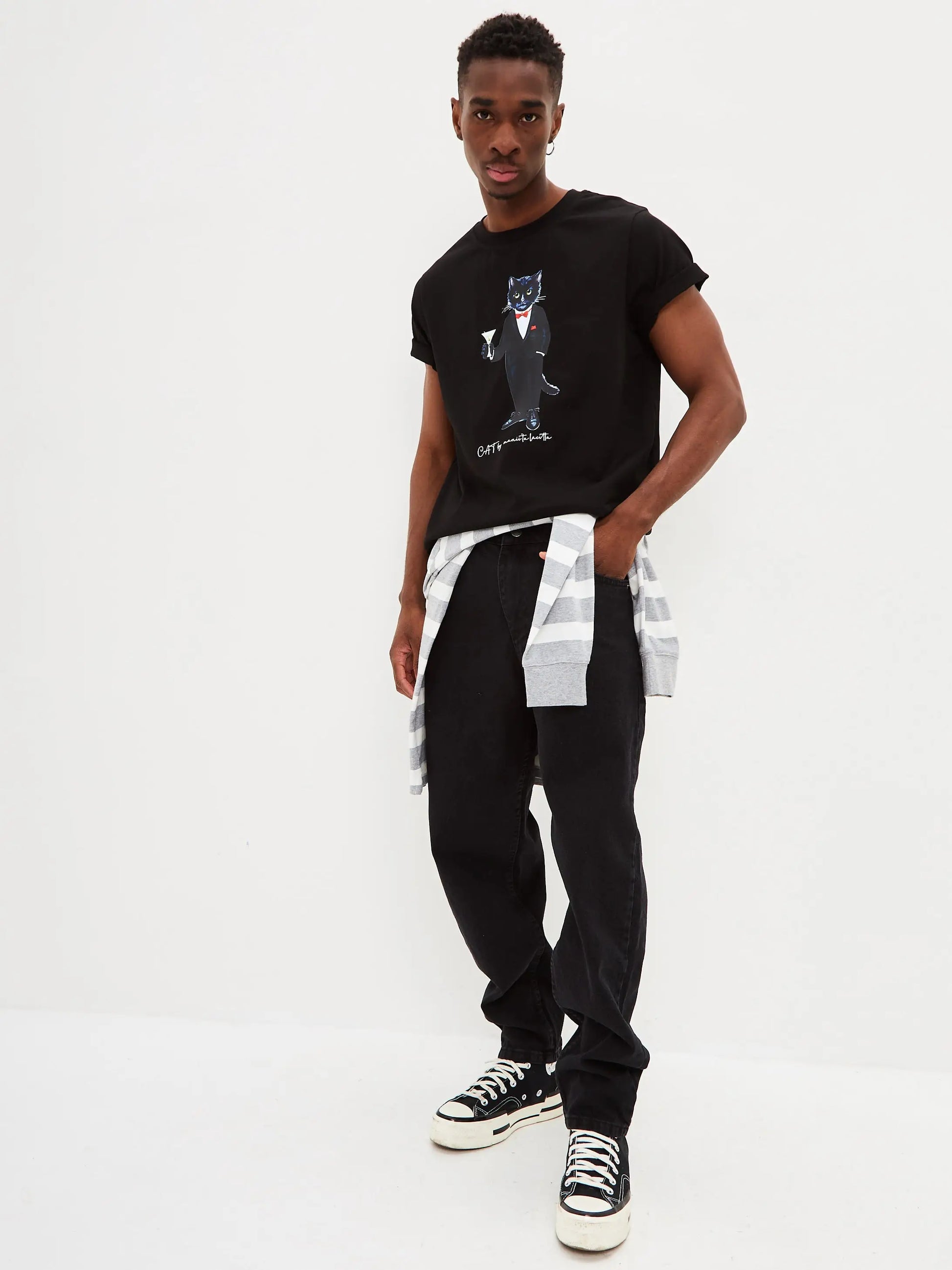 Black T-shirt Dandy Cat | T-shirt For Cat Lovers | Cat e Lolette