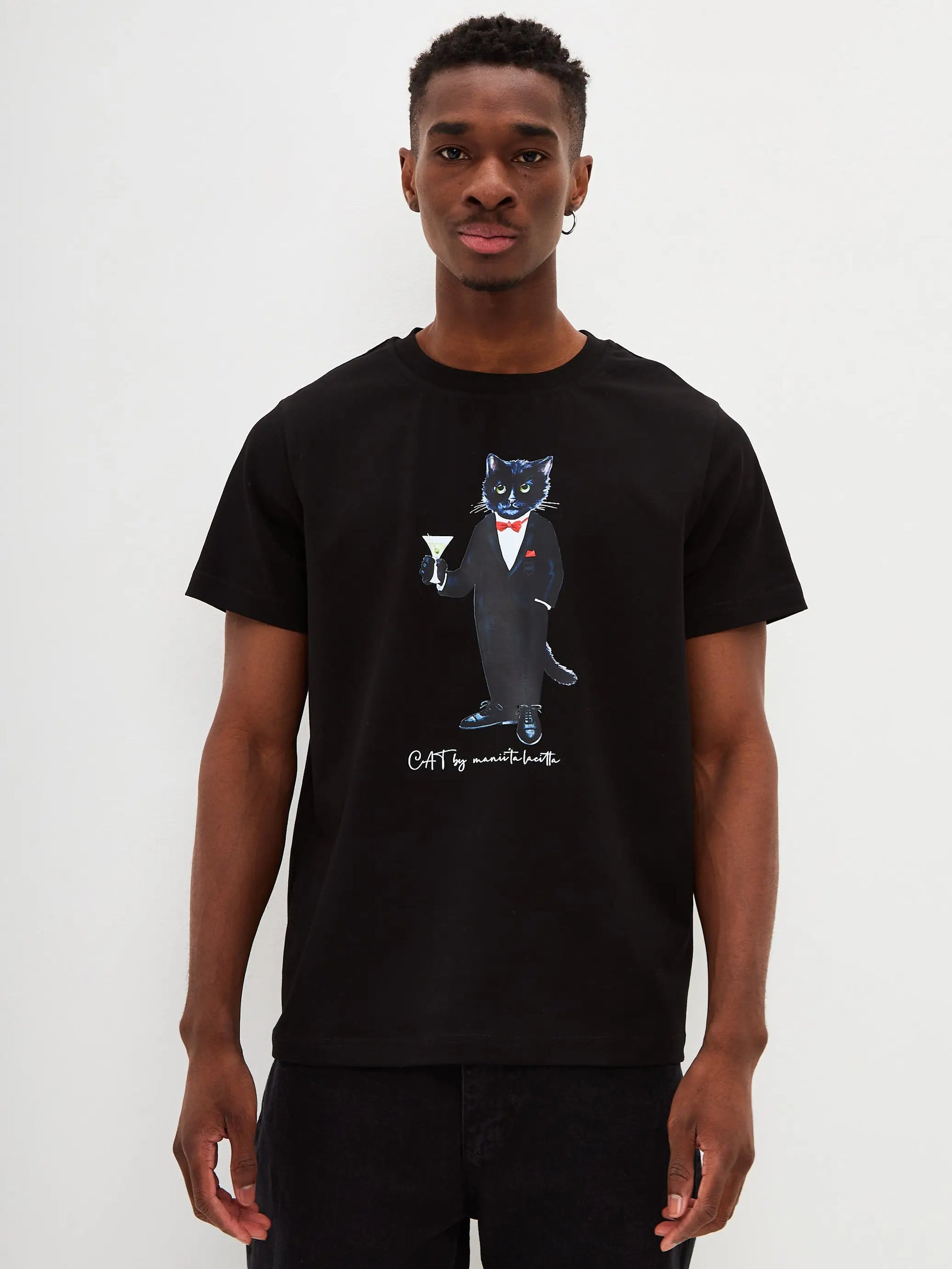 Black T-shirt Dandy Cat | T-shirt For Cat Lovers | Cat e Lolette