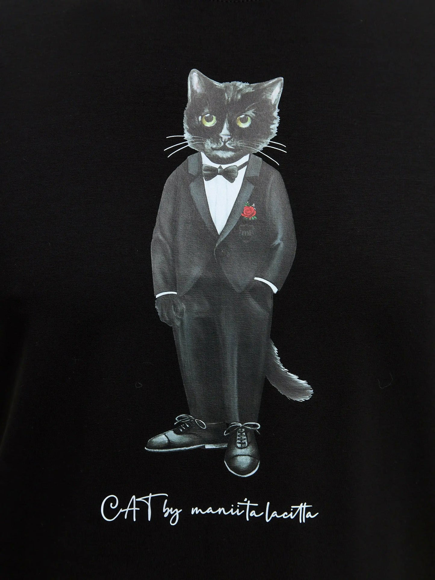 Black T-shirt Groom Cat | T-shirt For Cat Lovers | Cat e Lolette