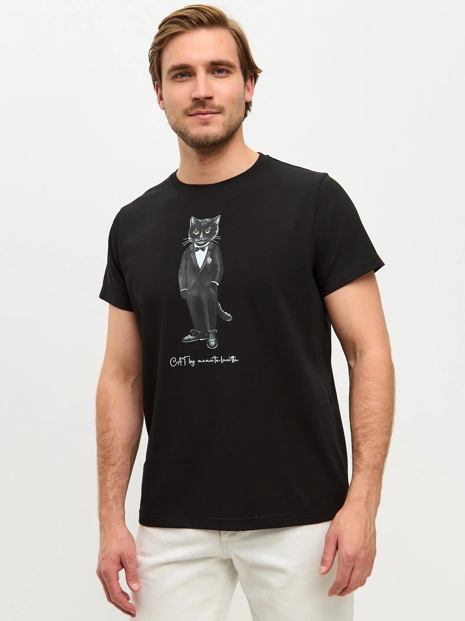 Black T-shirt Groom Cat | T-shirt For Cat Lovers | Cat e Lolette