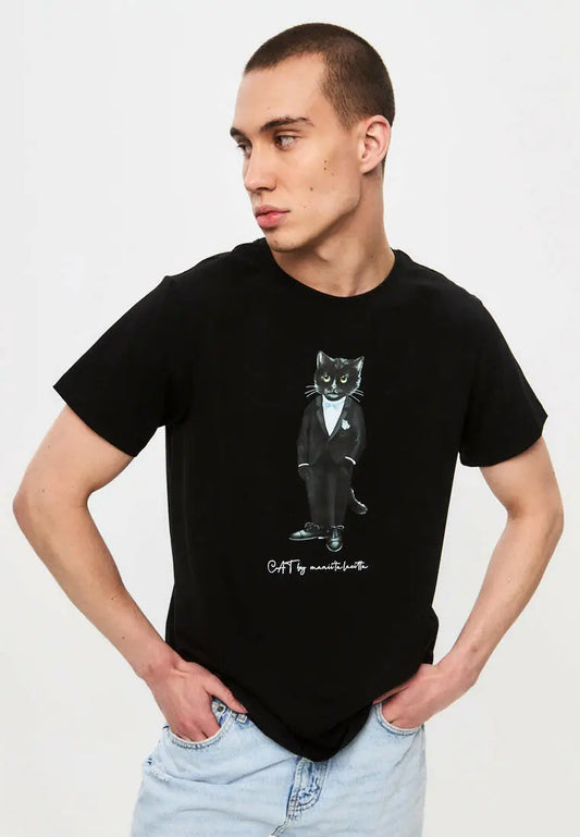 Black T-shirt Groom Cat | T-shirt For Cat Lovers | Cat e Lolette