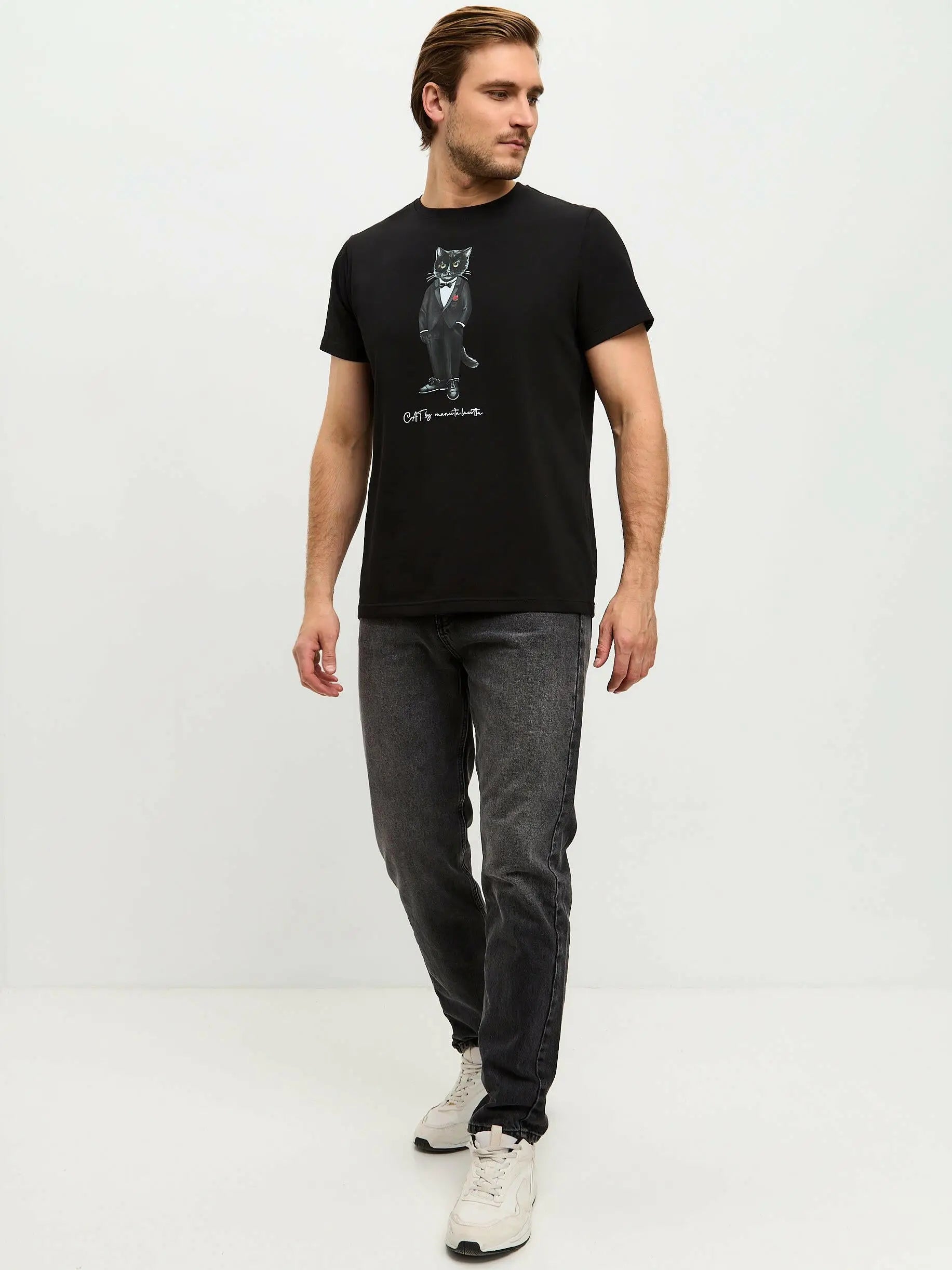 Black T-shirt Groom Cat | T-shirt For Cat Lovers | Cat e Lolette