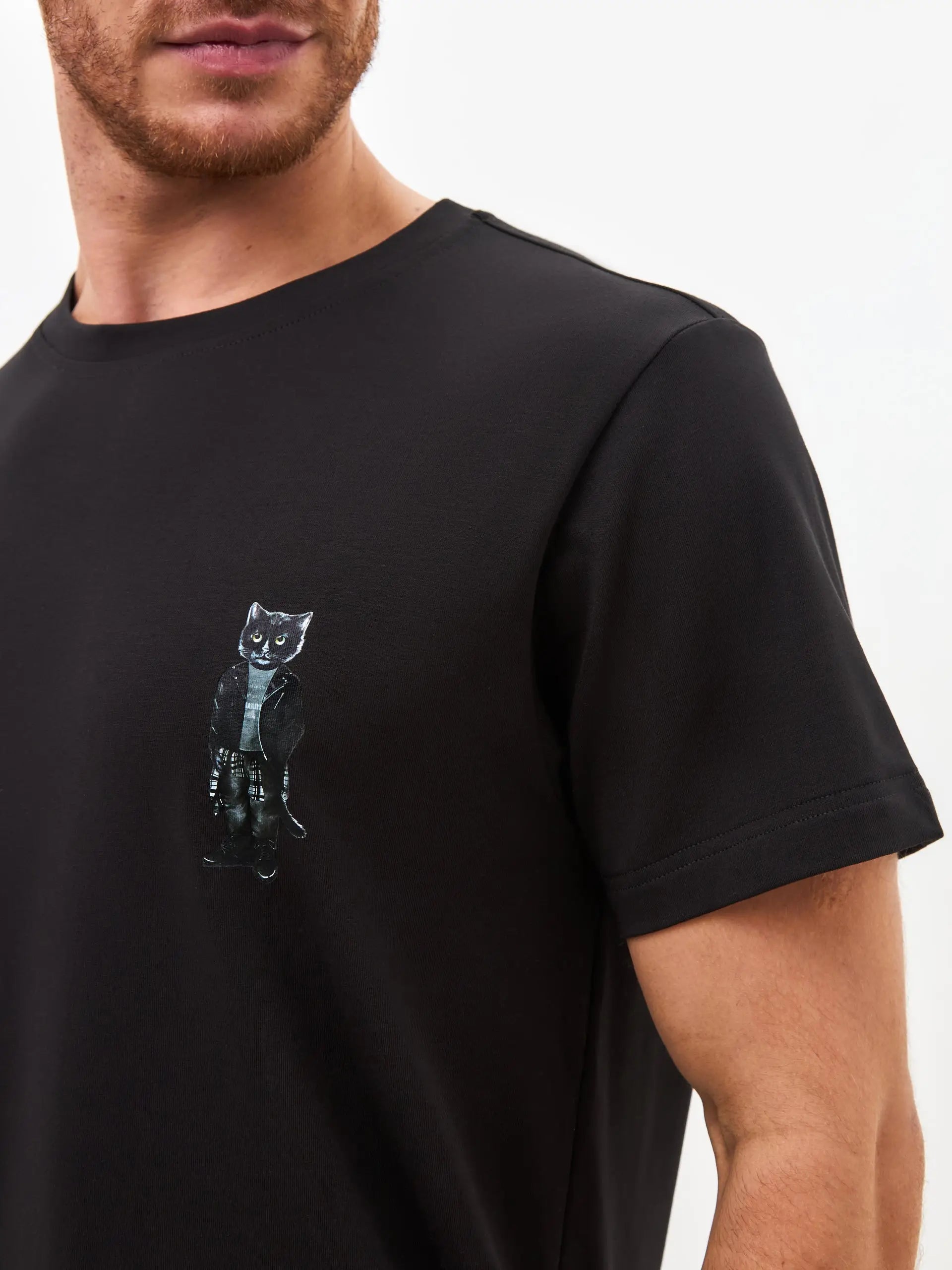 Black T-shirt Rocker Cat | T-shirt For Cat Lovers | Cat e Lolette