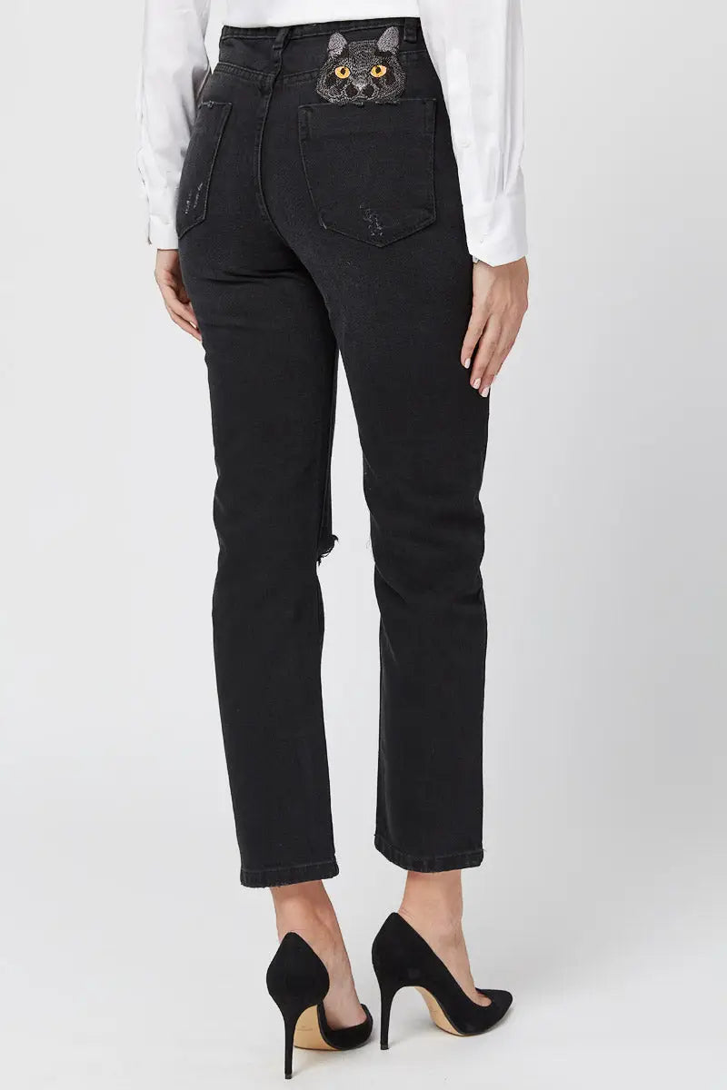 Black Women’s Jeans | Bottom For Cat Lovers | Cat e Lolette