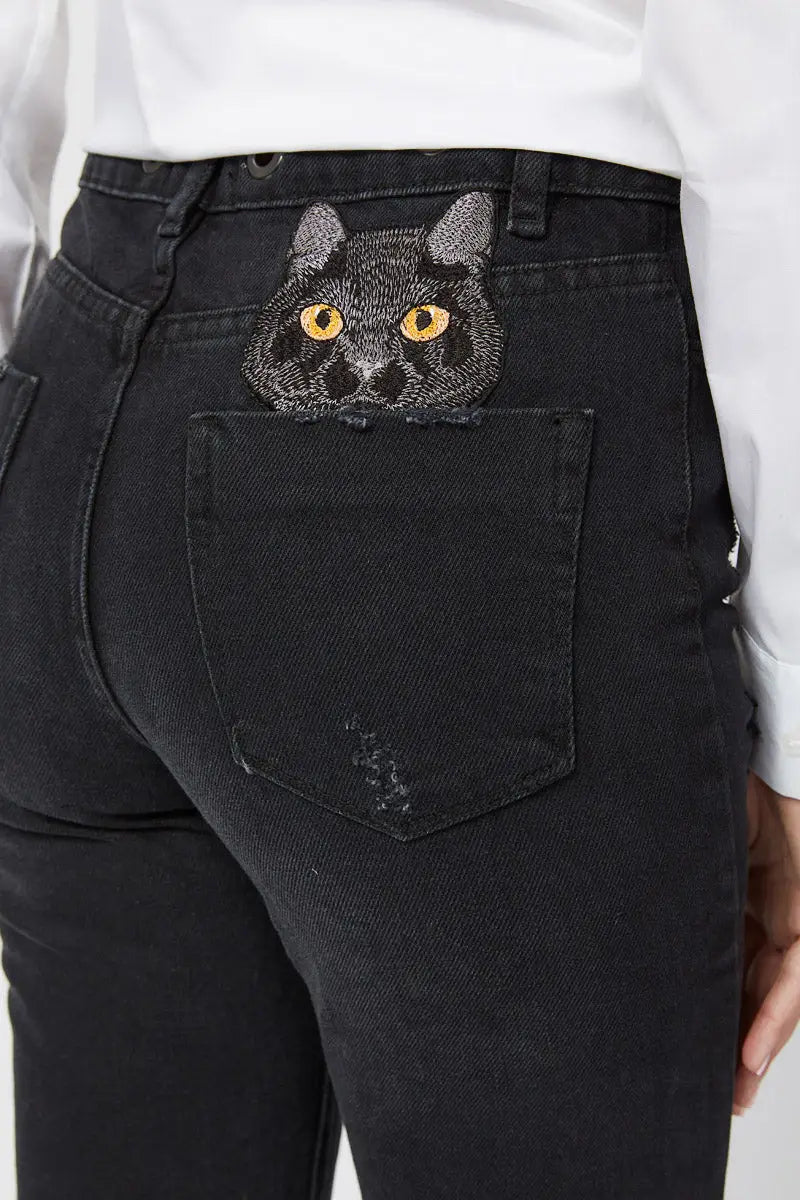 Black Women’s Jeans | Bottom For Cat Lovers | Cat e Lolette