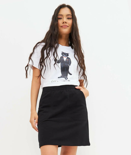 Black Women’s Skirt Mini | Bottom For Cat Lovers | Cat e Lolette