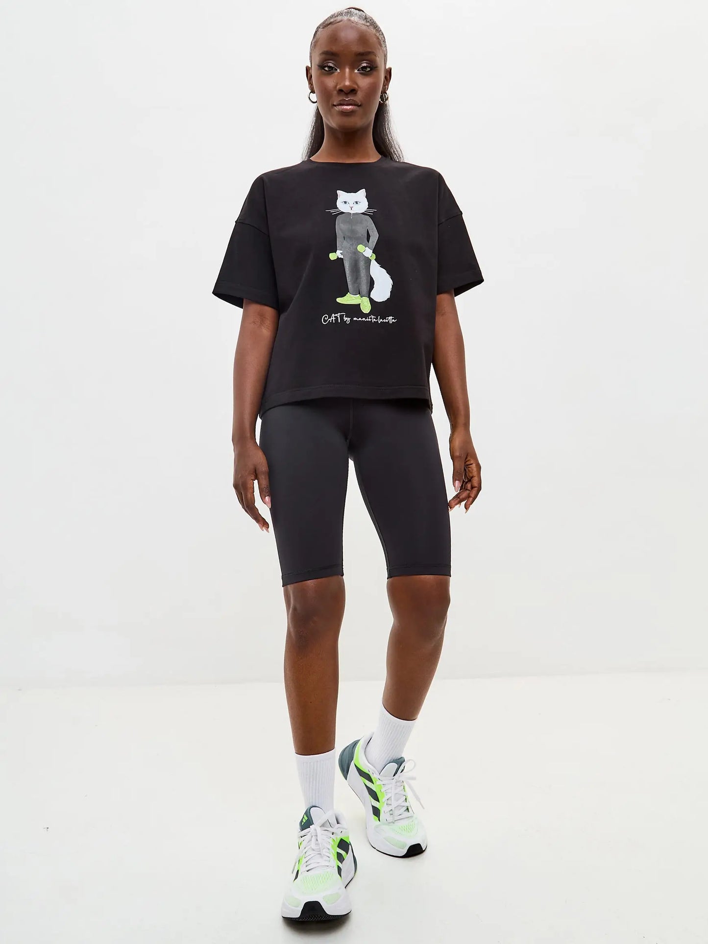 Black Women’s Sport Shorts | Bottom For Cat Lovers | Cat e Lolette