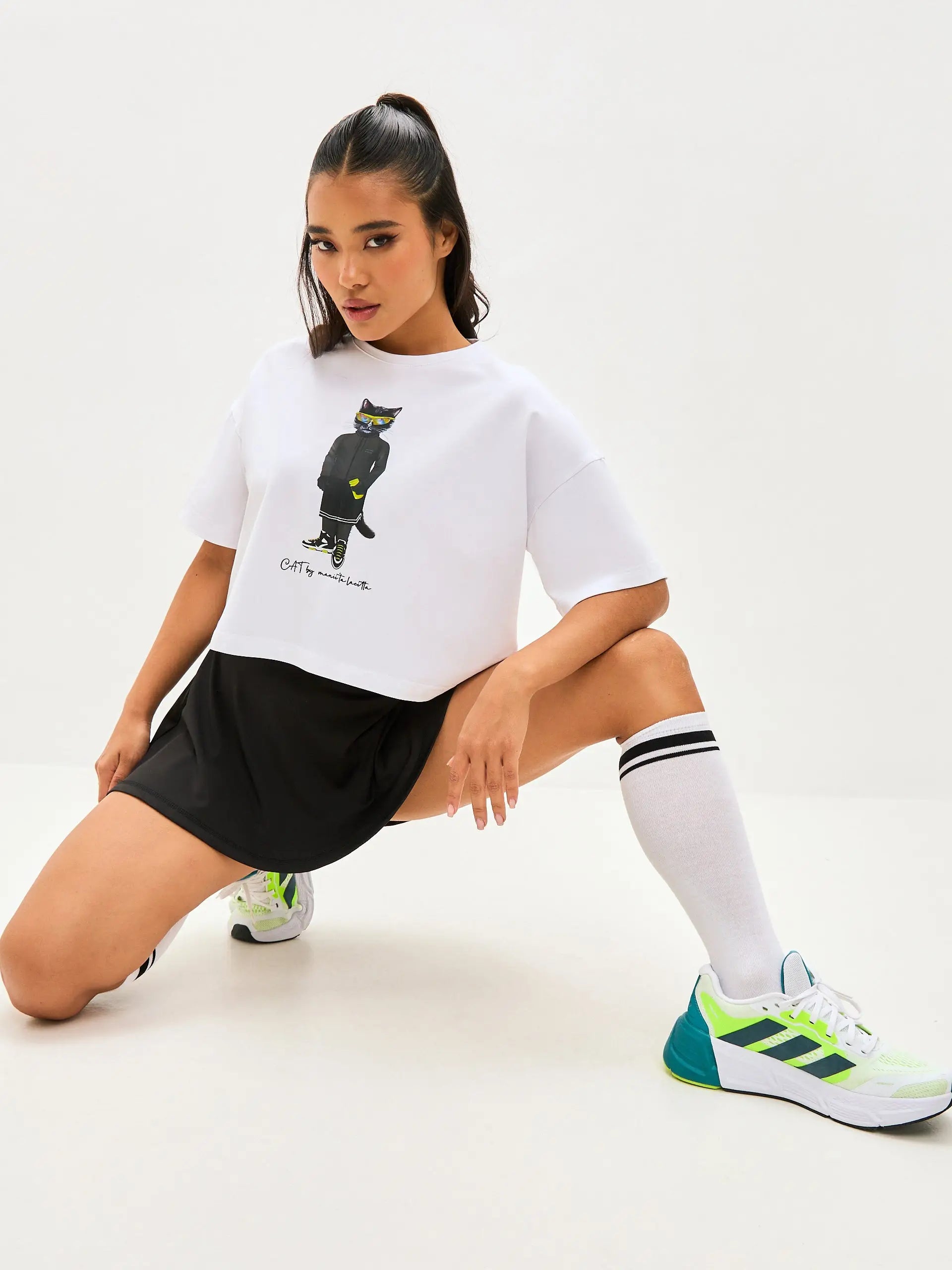 Black Women’s Sport Skorts | Bottom For Cat Lovers | Cat e Lolette